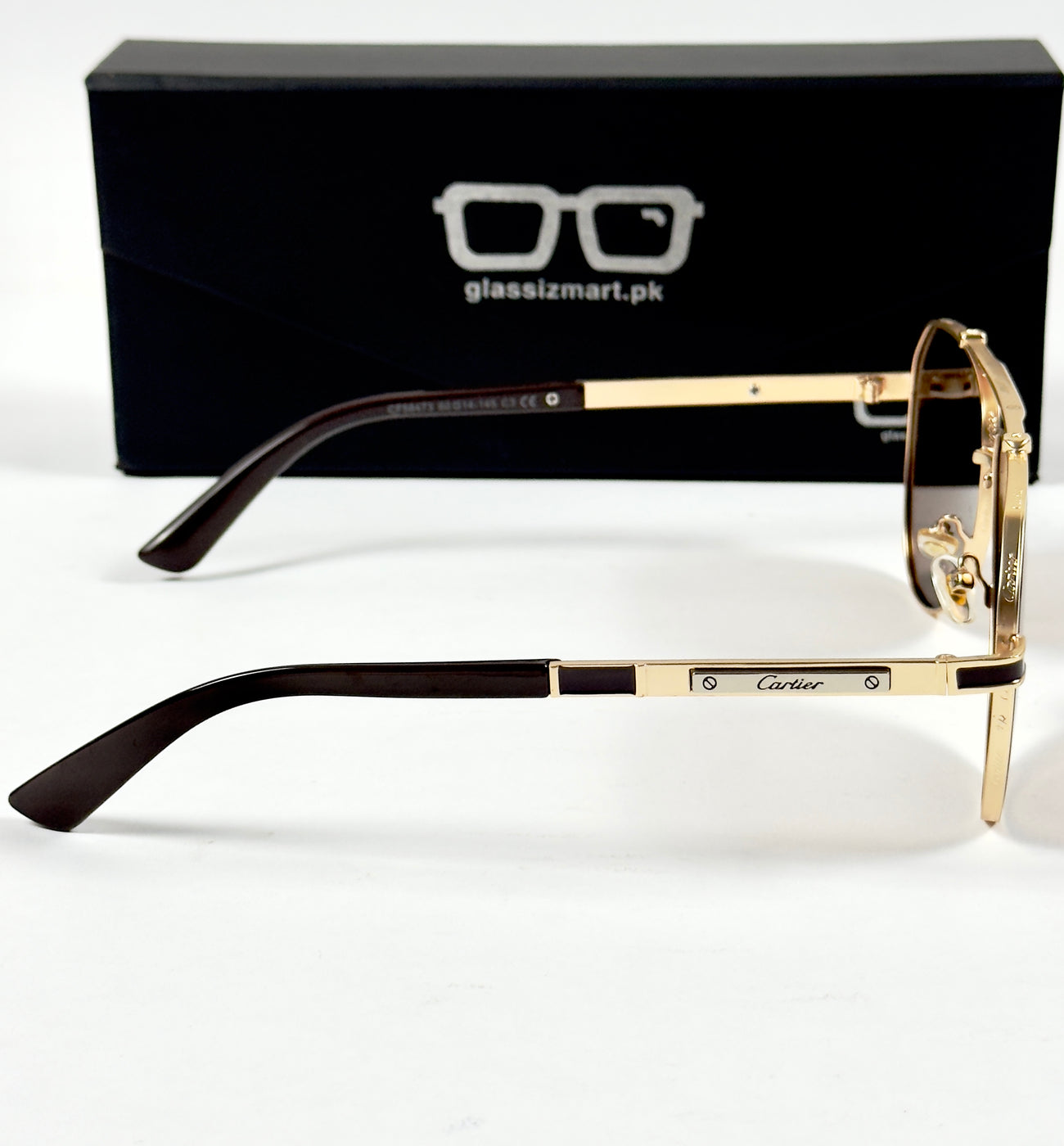 Cartier – 58473 – 60 – Golden Brown – Metal – Sunglasses – Unisex