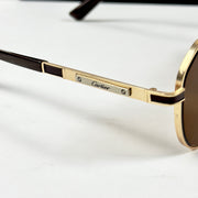 Cartier – 58473 – 60 – Golden Brown – Metal – Sunglasses – Unisex