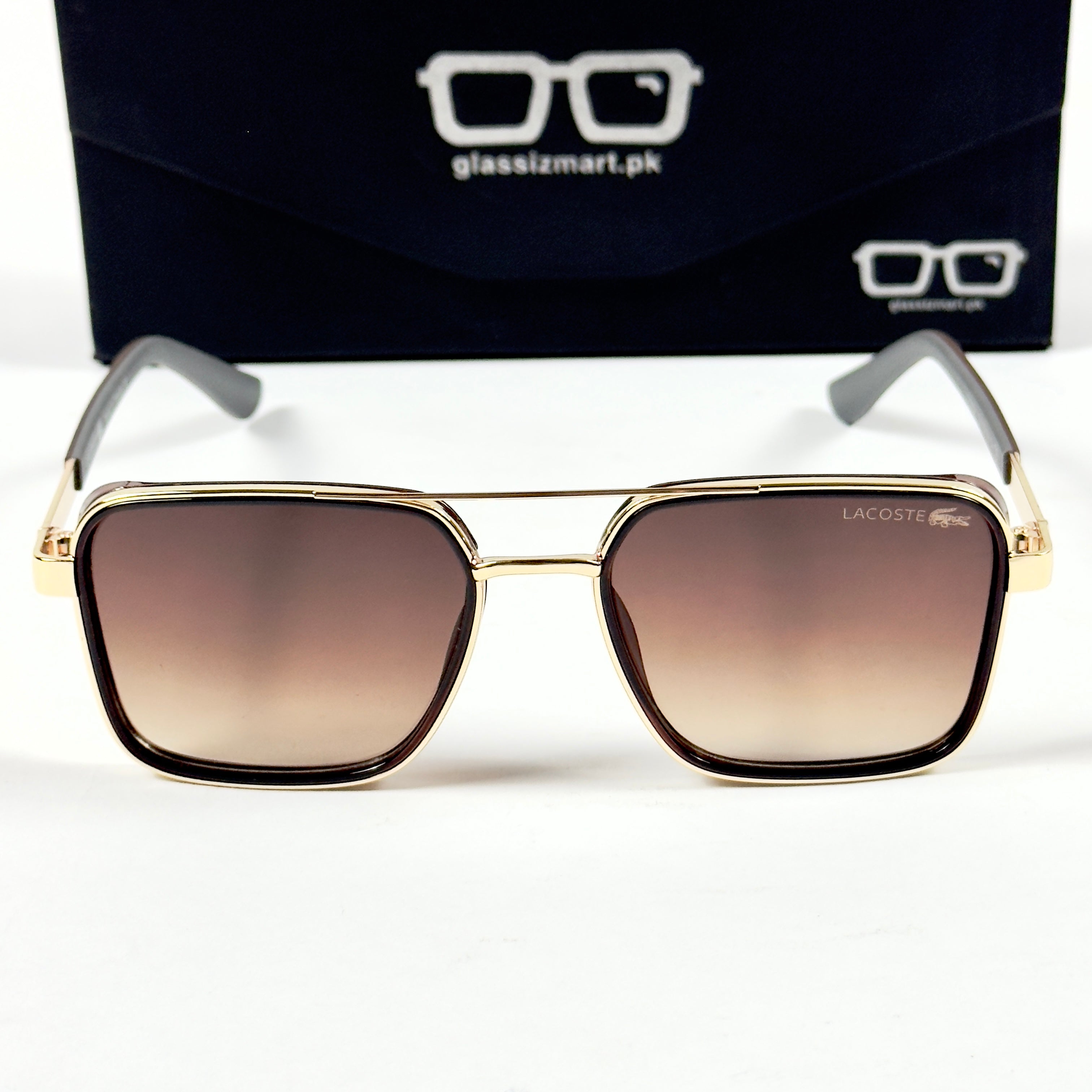 Lacoste – 58501 – 56 – Golden Brown Gradient  – Metal – Sunglasses – Unisex