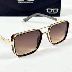 Lacoste – 58501 – 56 – Golden Brown Gradient  – Metal – Sunglasses – Unisex