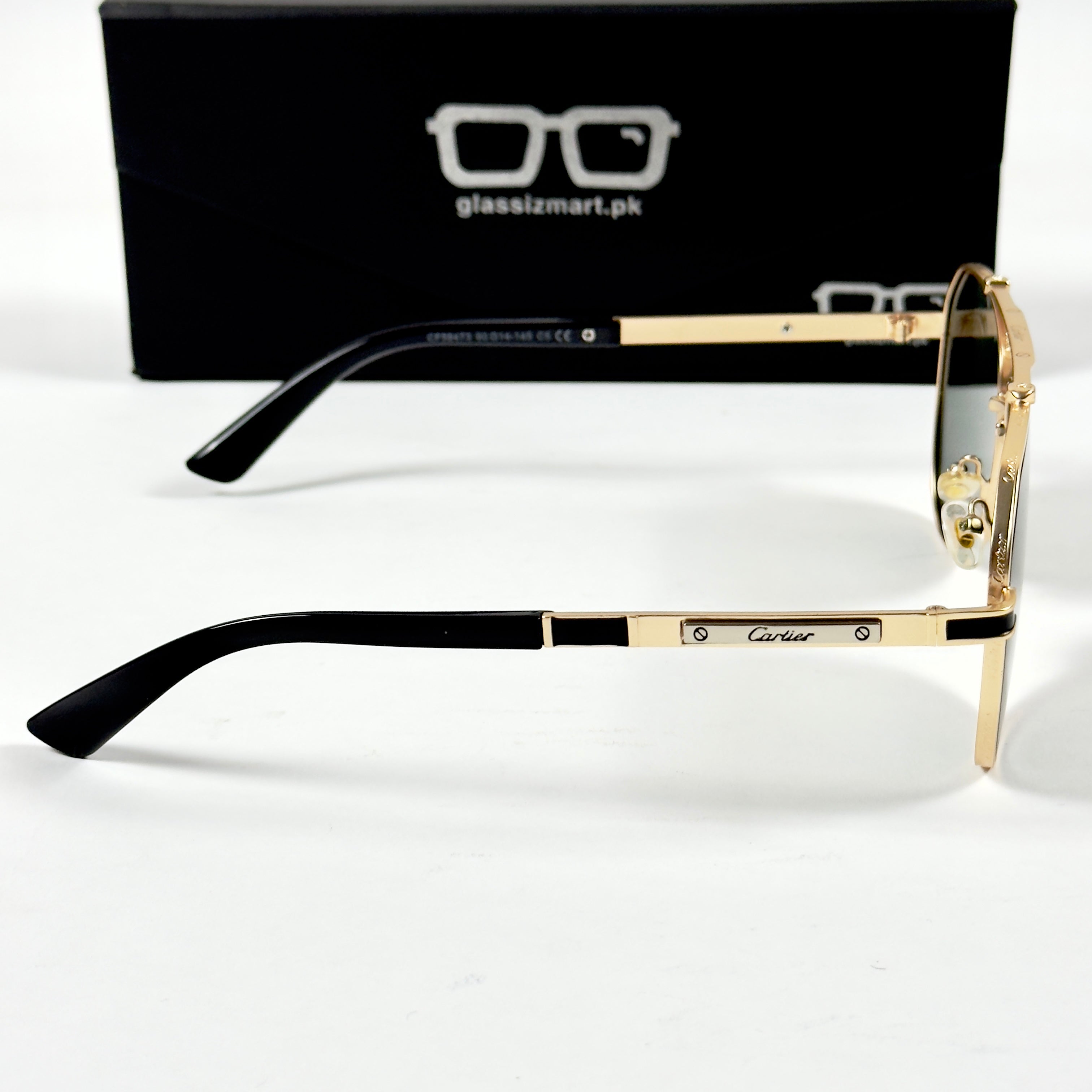 Cartier – 58473 – 60 – Golden Green – Metal – Sunglasses – Unisex