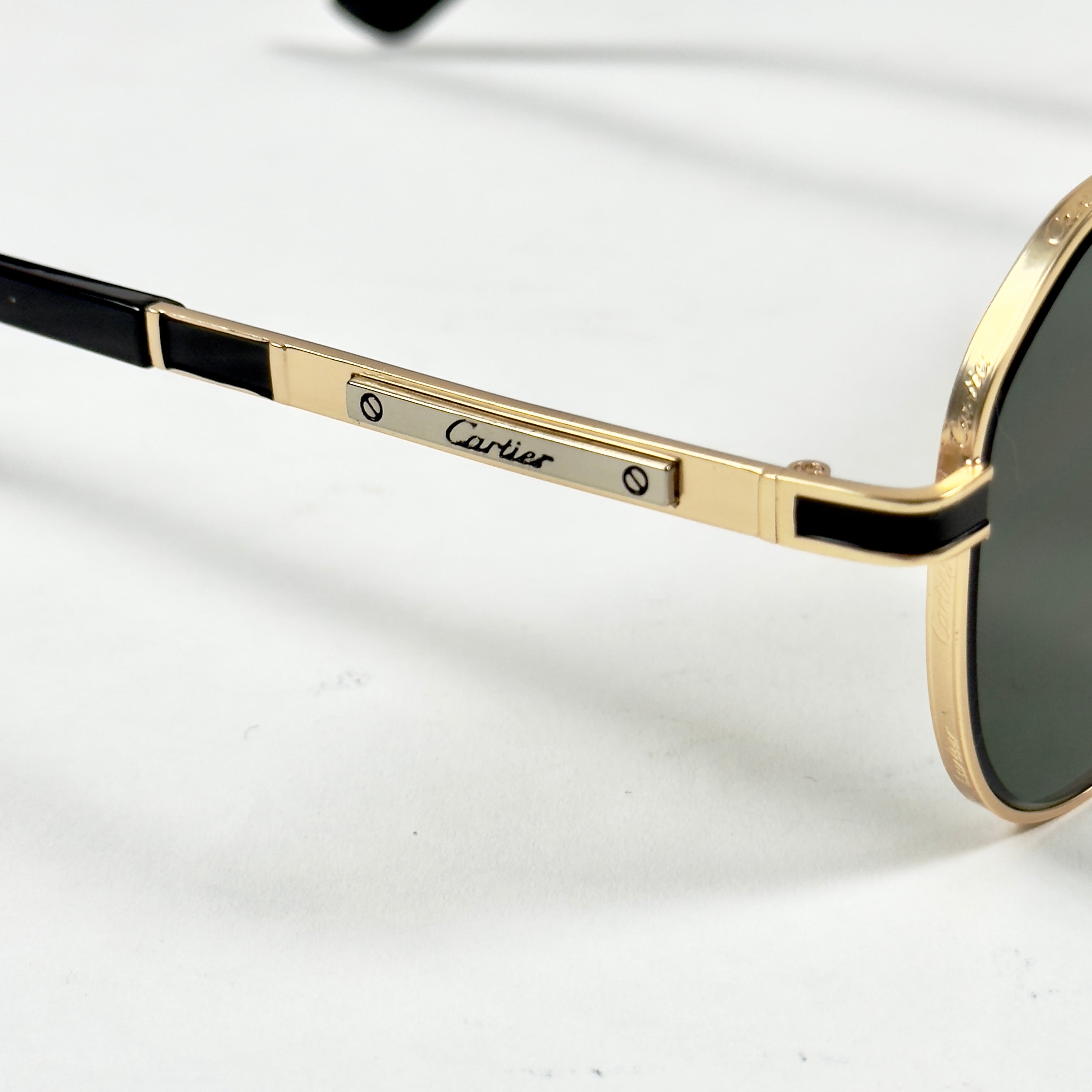 Cartier – 58473 – 60 – Golden Green – Metal – Sunglasses – Unisex