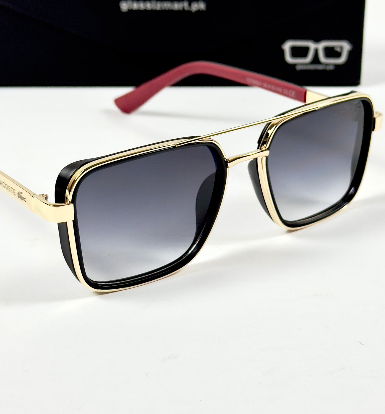 Lacoste – 58501 – 56 – Golden Black Gradient – Metal – Sunglasses – Unisex
