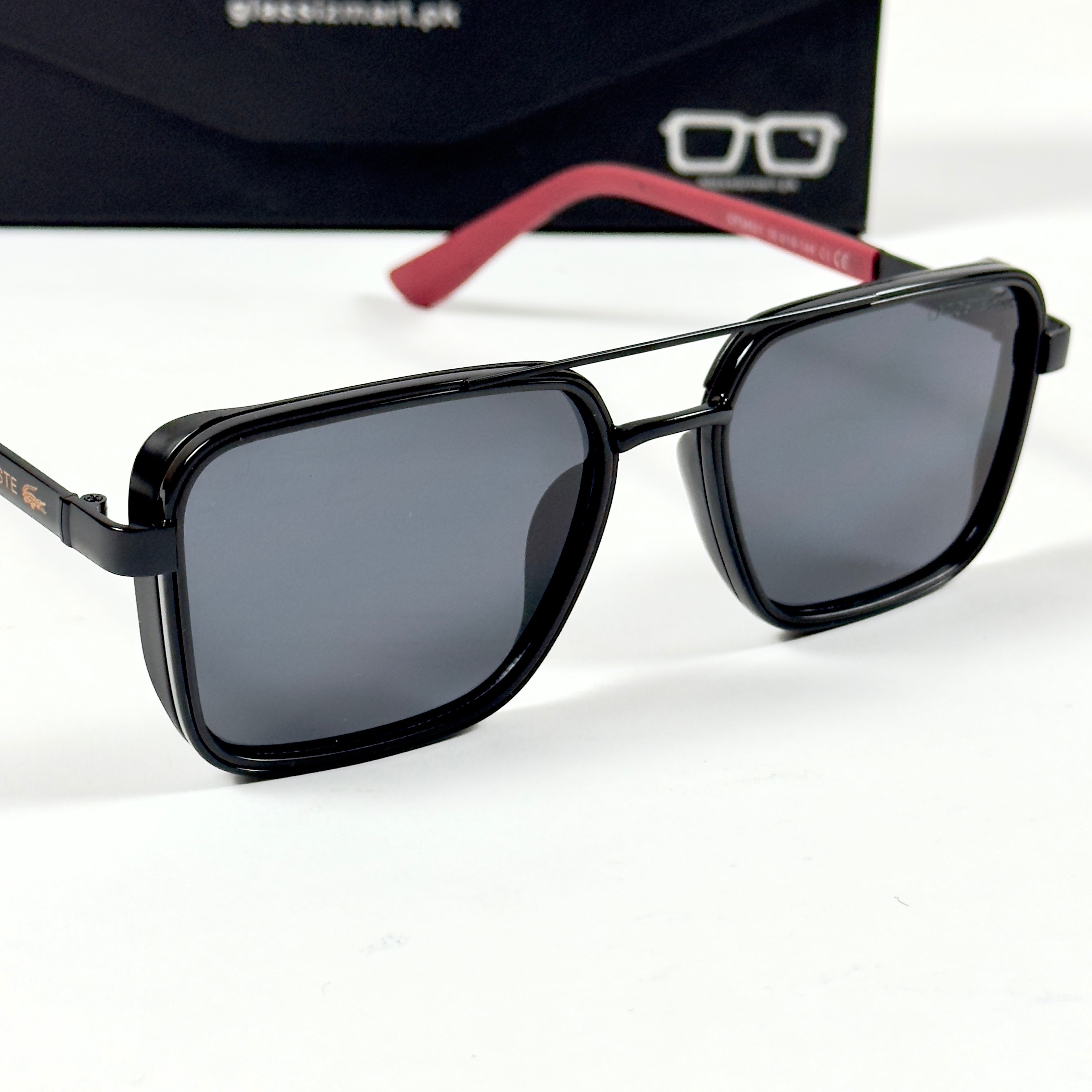 Lacoste – 58501 – 56 – Black – Metal – Sunglasses – Unisex