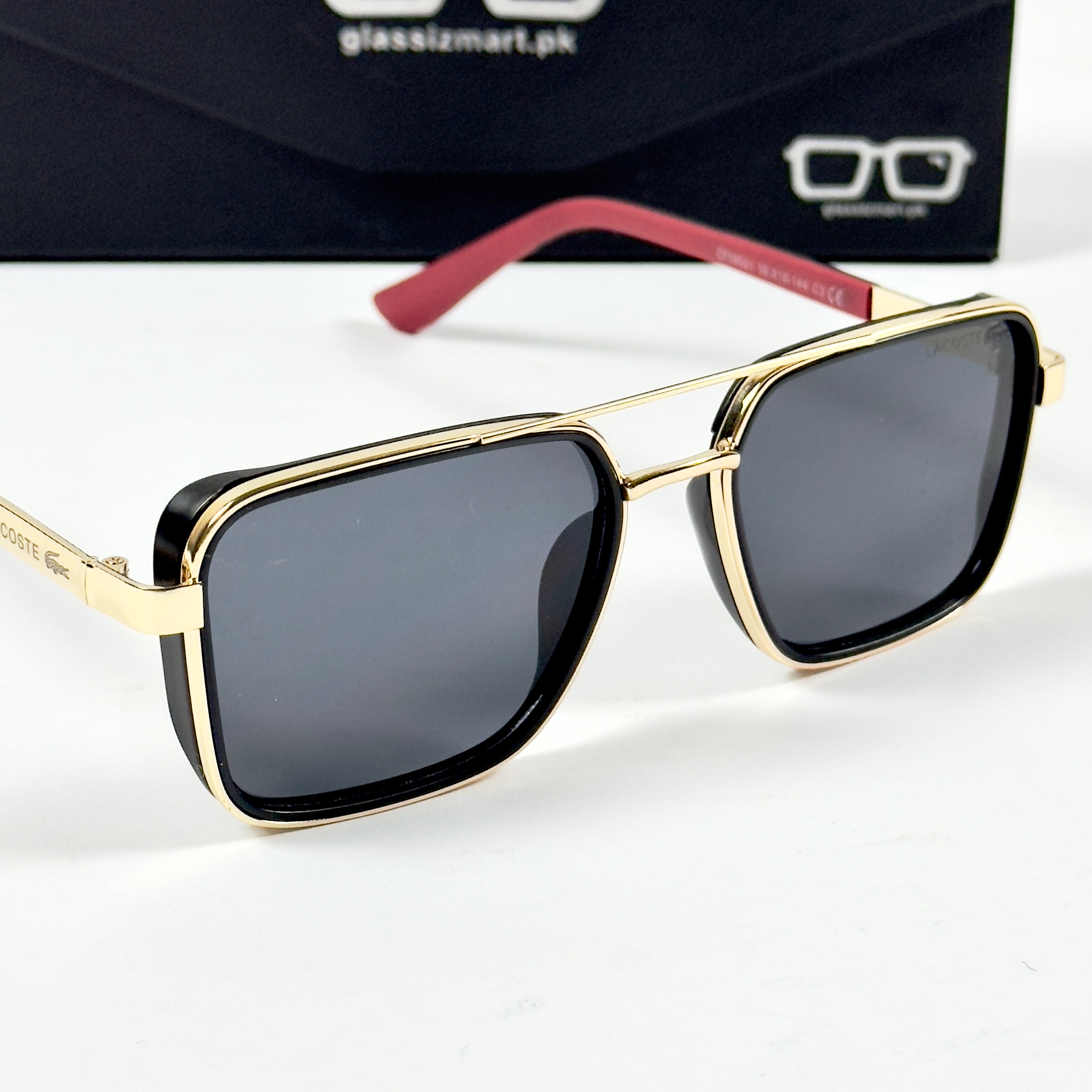 Lacoste – 58501 – 56 – Golden Black – Metal – Sunglasses – Unisex