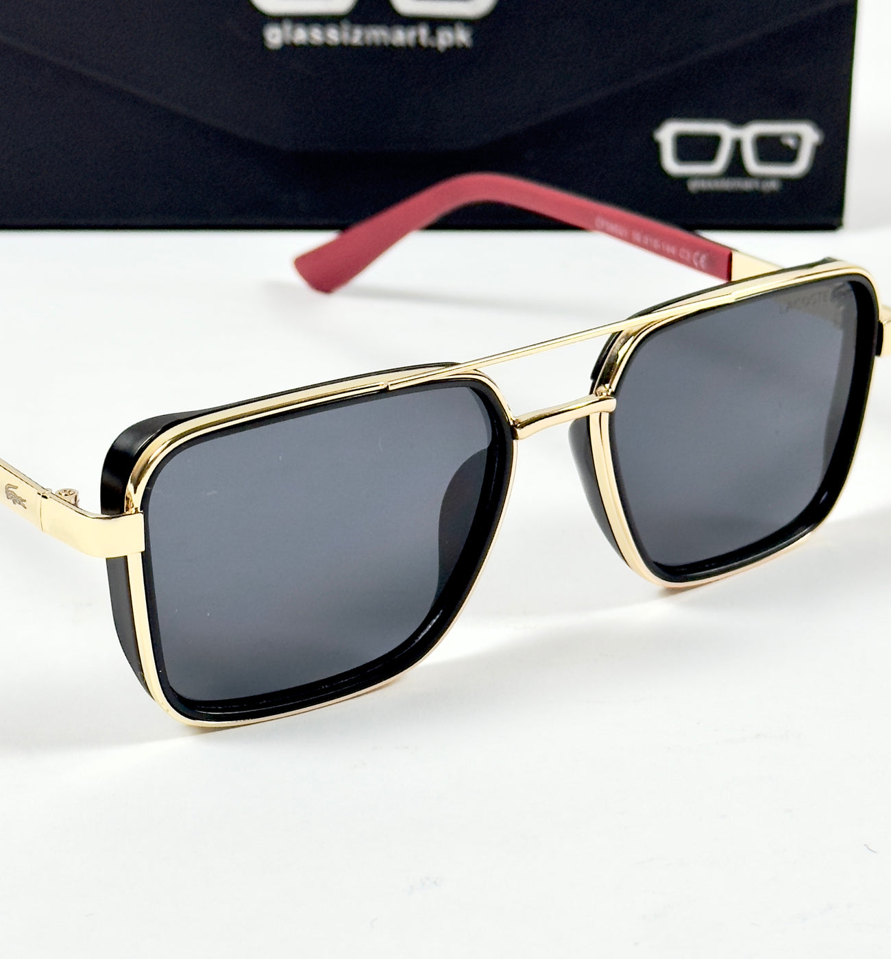 Lacoste – 58501 – 56 – Golden Black – Metal – Sunglasses – Unisex