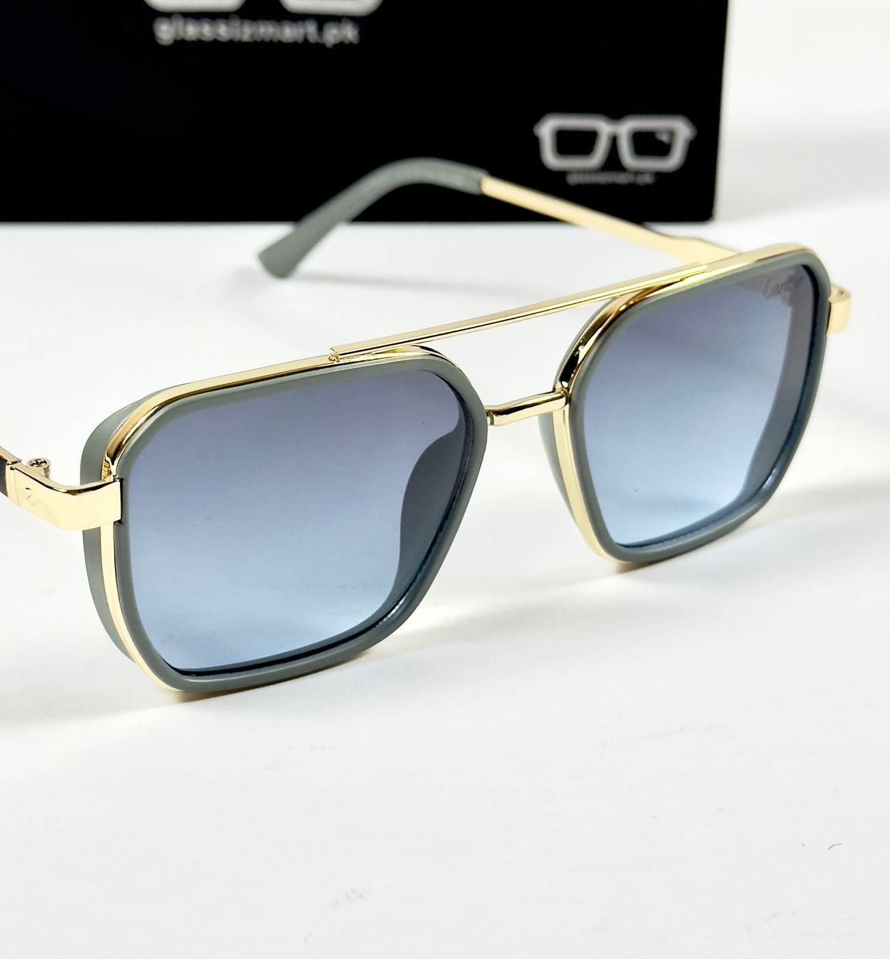 Cartier – 58497 – 54 – Golden Blue – Metal – Sunglasses – Unisex