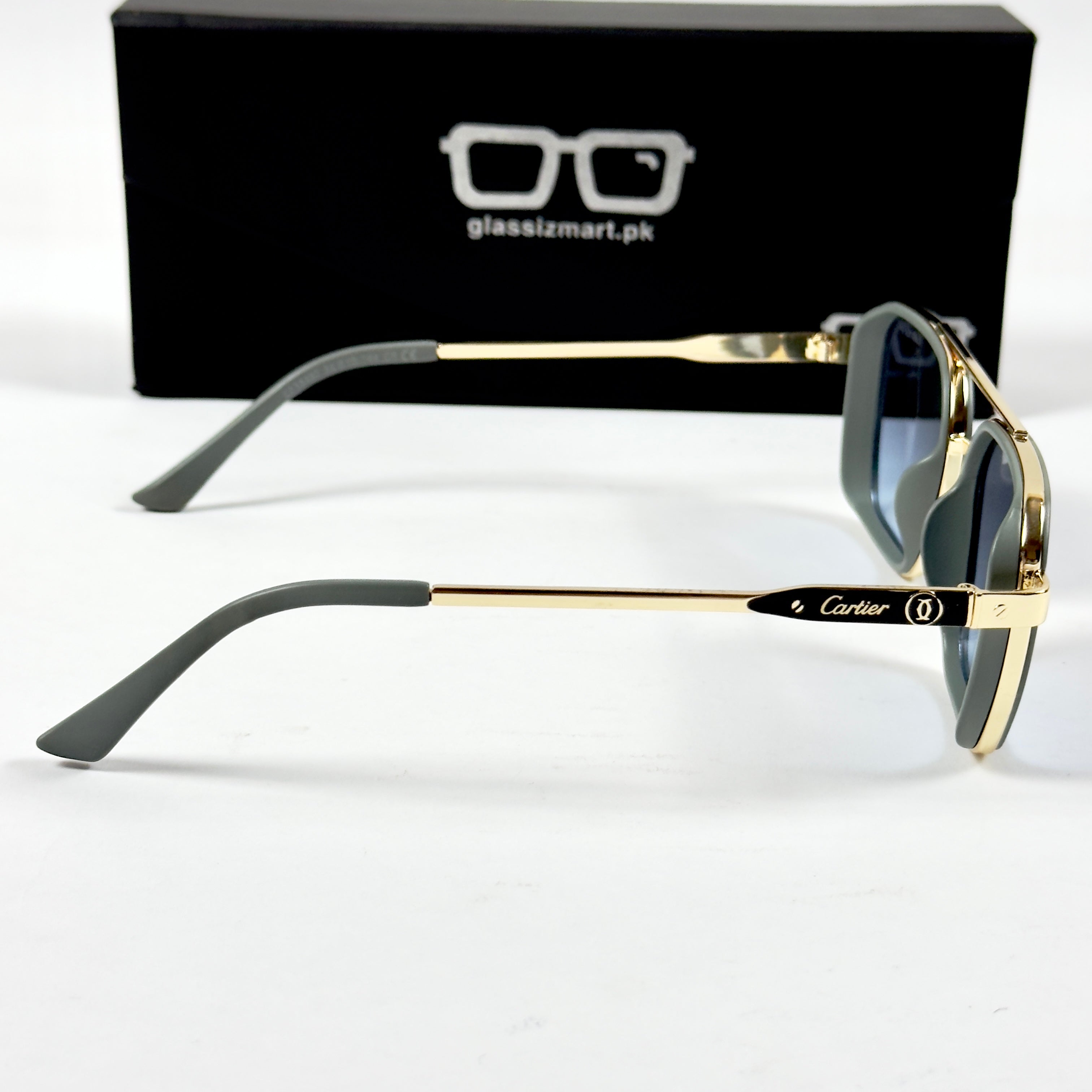 Cartier – 58497 – 54 – Golden Blue – Metal – Sunglasses – Unisex