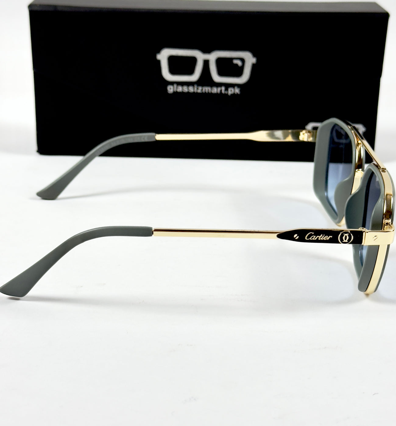 Cartier – 58497 – 54 – Golden Blue – Metal – Sunglasses – Unisex