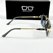 Cartier – 58497 – 54 – Golden Blue – Metal – Sunglasses – Unisex