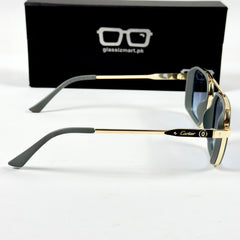 Cartier – 58497 – 54 – Golden Blue – Metal – Sunglasses – Unisex