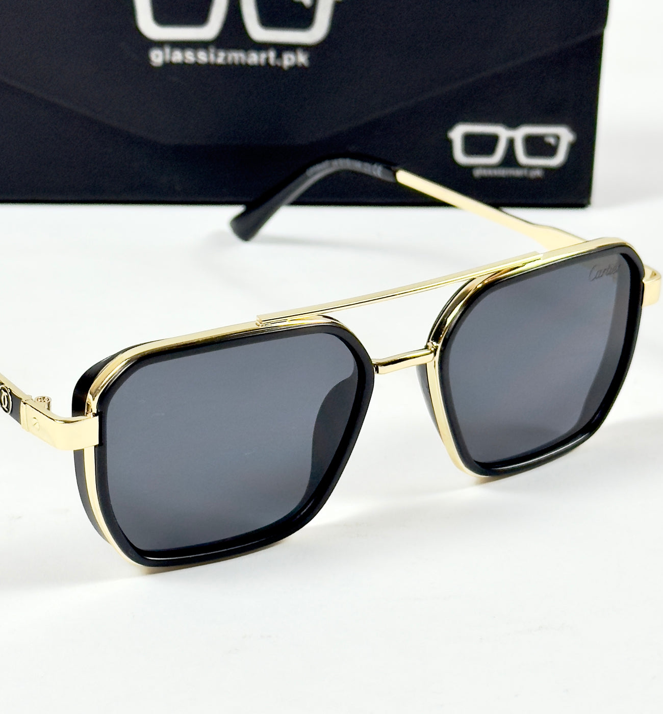 Cartier – 58497 – 54 – Golden Black – Metal – Sunglasses – Unisex