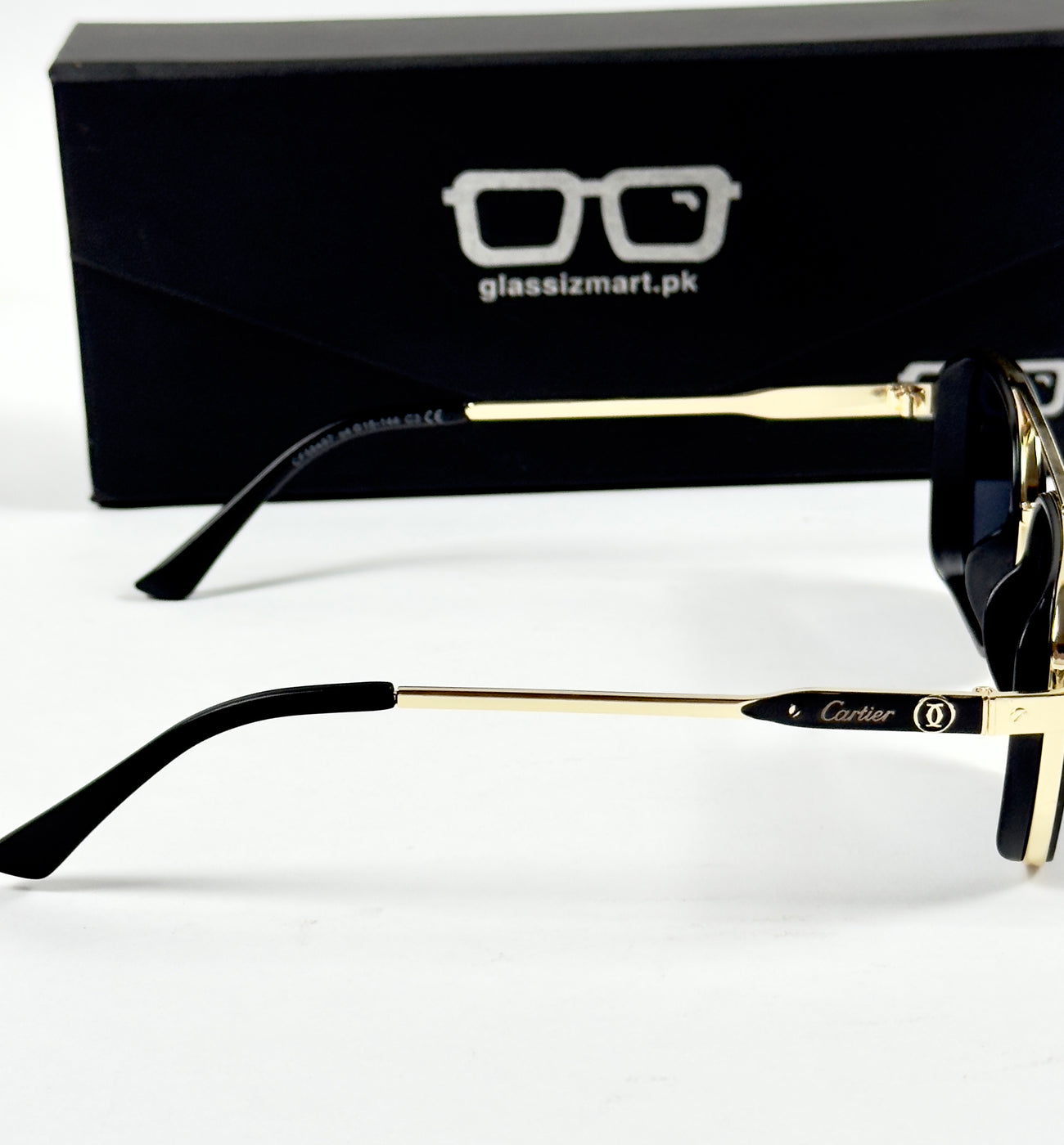 Cartier – 58497 – 54 – Golden Black – Metal – Sunglasses – Unisex