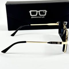 Cartier – 58497 – 54 – Golden Black – Metal – Sunglasses – Unisex