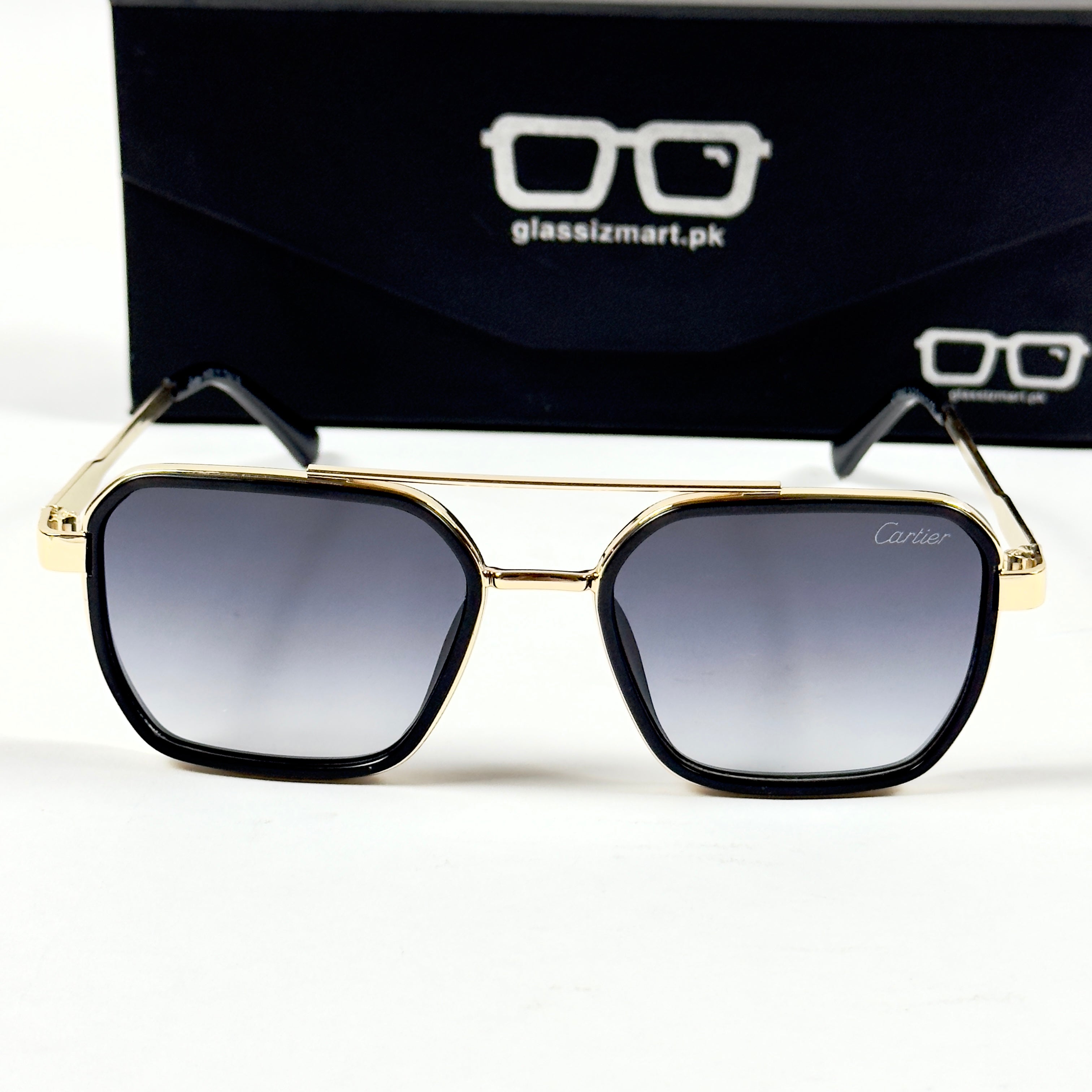 Cartier – 58497 – 54 – Golden Black Gradient  – Metal – Sunglasses – Unisex