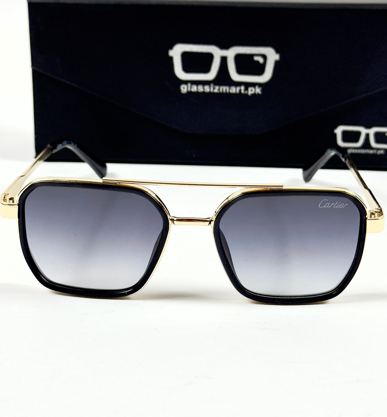 Cartier – 58497 – 54 – Golden Black Gradient  – Metal – Sunglasses – Unisex
