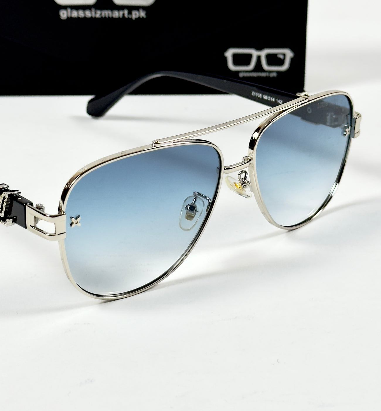 Louis Vuitton – 1708 - 58 – Silver Blue - Metal - Sunglasses – Unisex