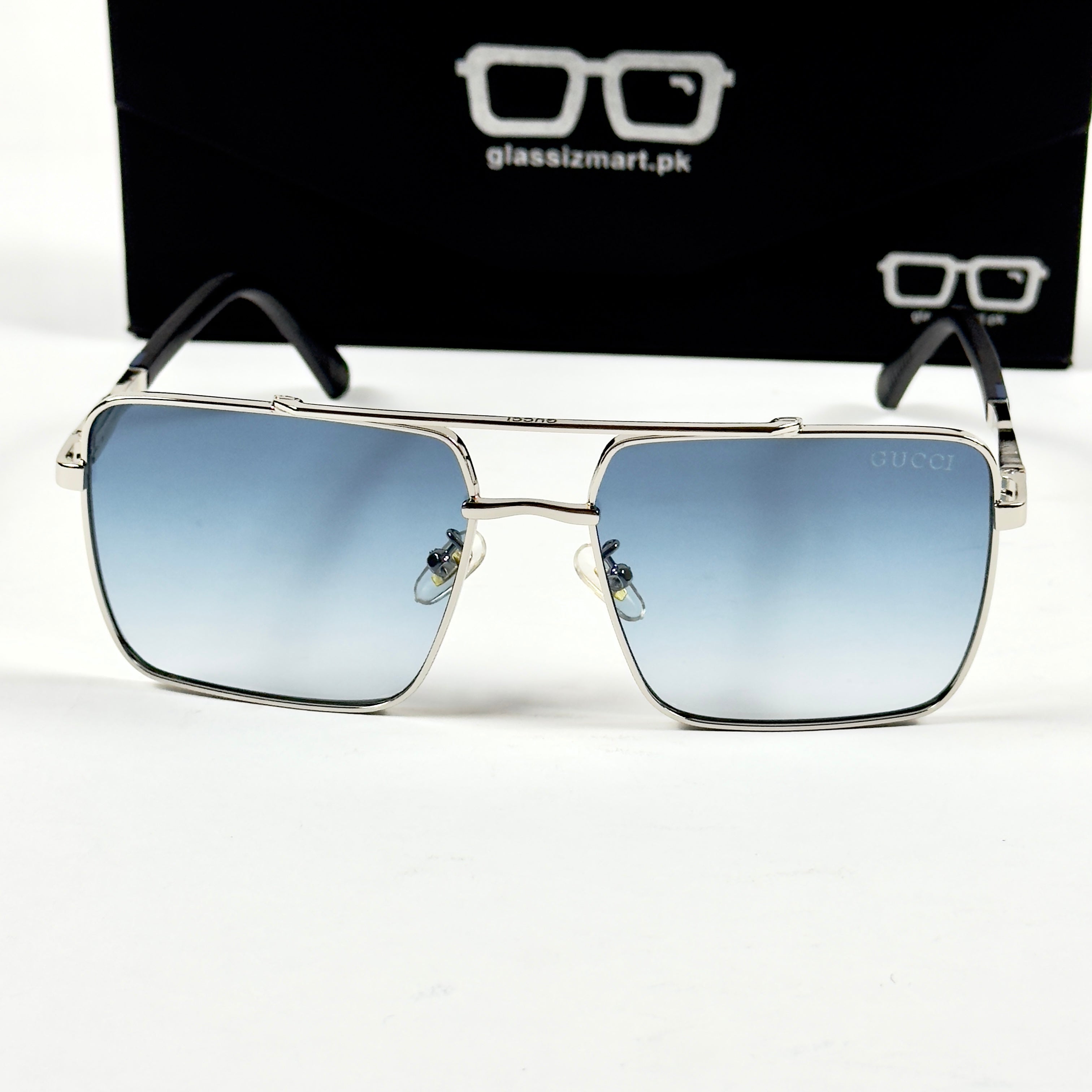 Gucci – 23223 - 60 – Silver Blue - Metal - Sunglasses – Unisex