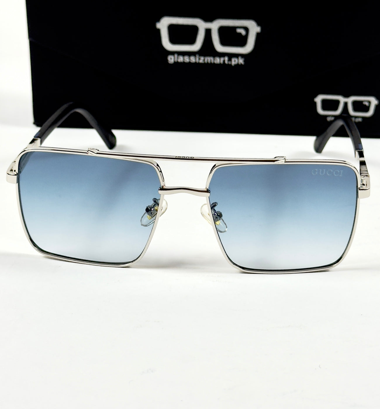 Gucci – 23223 - 60 – Silver Blue - Metal - Sunglasses – Unisex