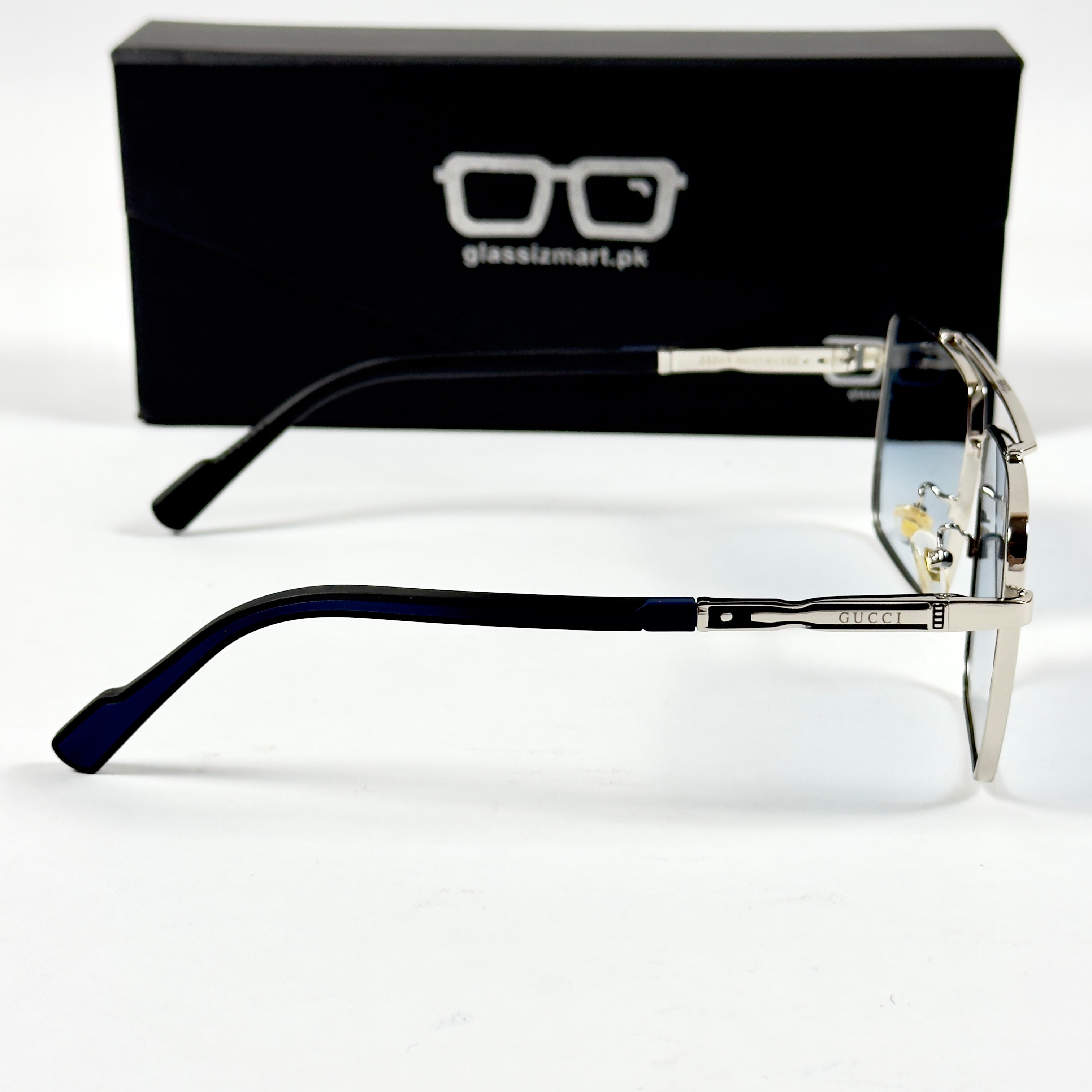 Gucci – 23223 - 60 – Silver Blue - Metal - Sunglasses – Unisex