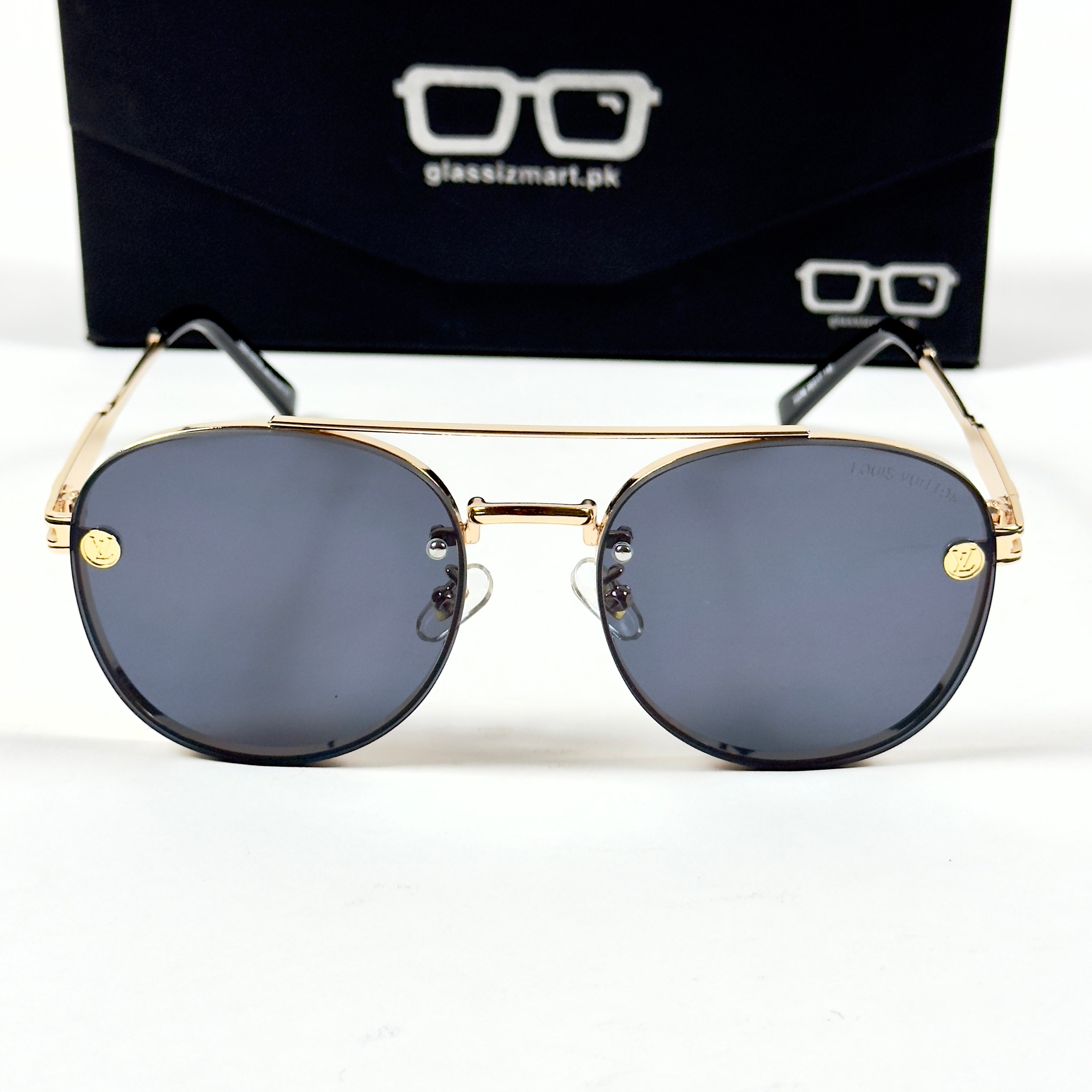 Louis Vuitton – 22296 - 56 – Golden Black - Metal - Sunglasses – Unisex