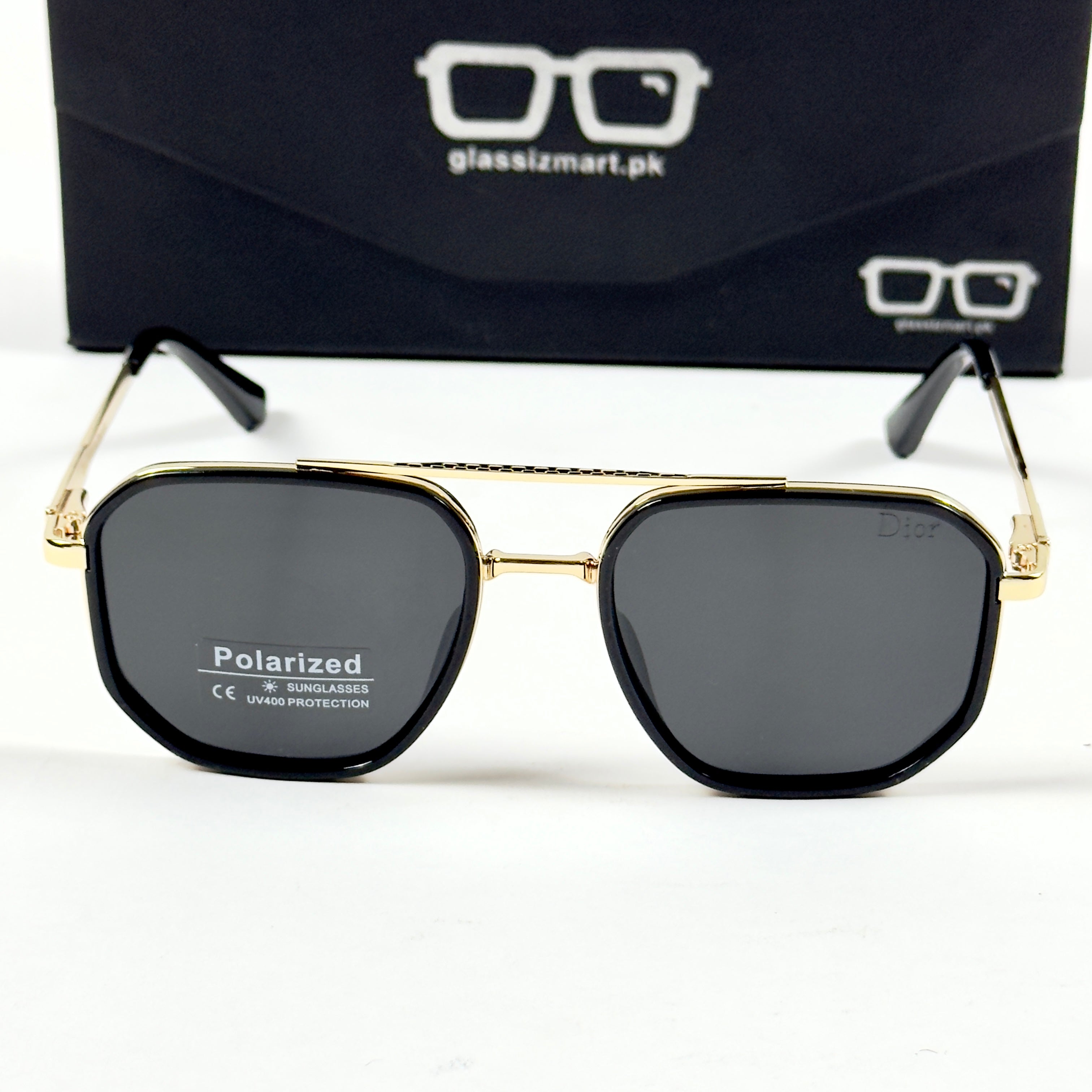 Dior – 58454 - 56 – Golden Black - Metal - Sunglasses – Unisex