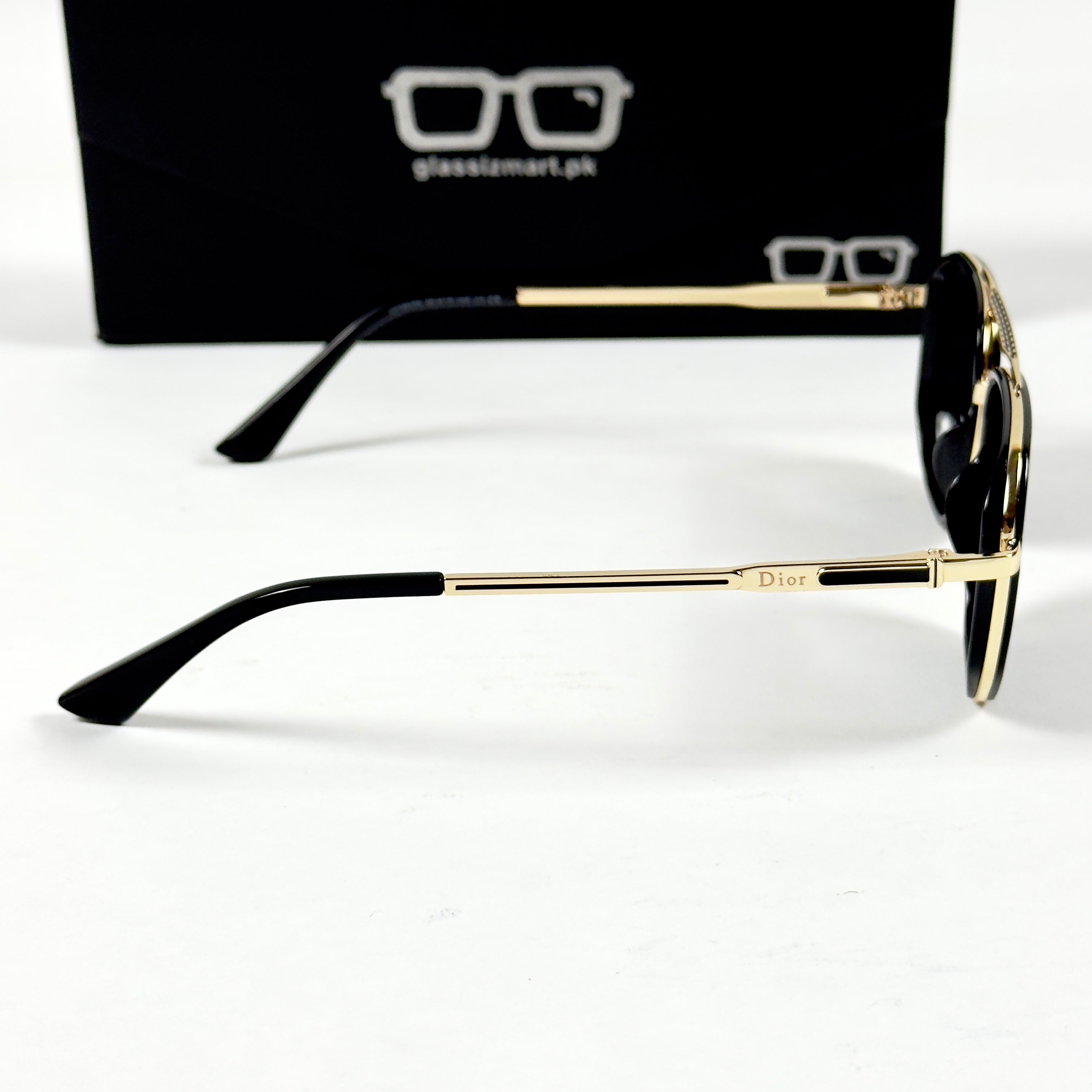 Dior – 58454 - 56 – Golden Black - Metal - Sunglasses – Unisex