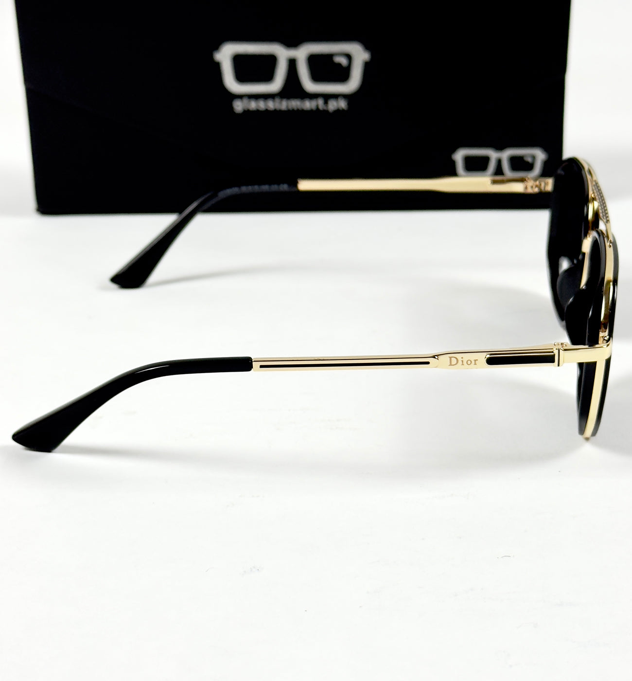 Dior – 58454 - 56 – Golden Black - Metal - Sunglasses – Unisex