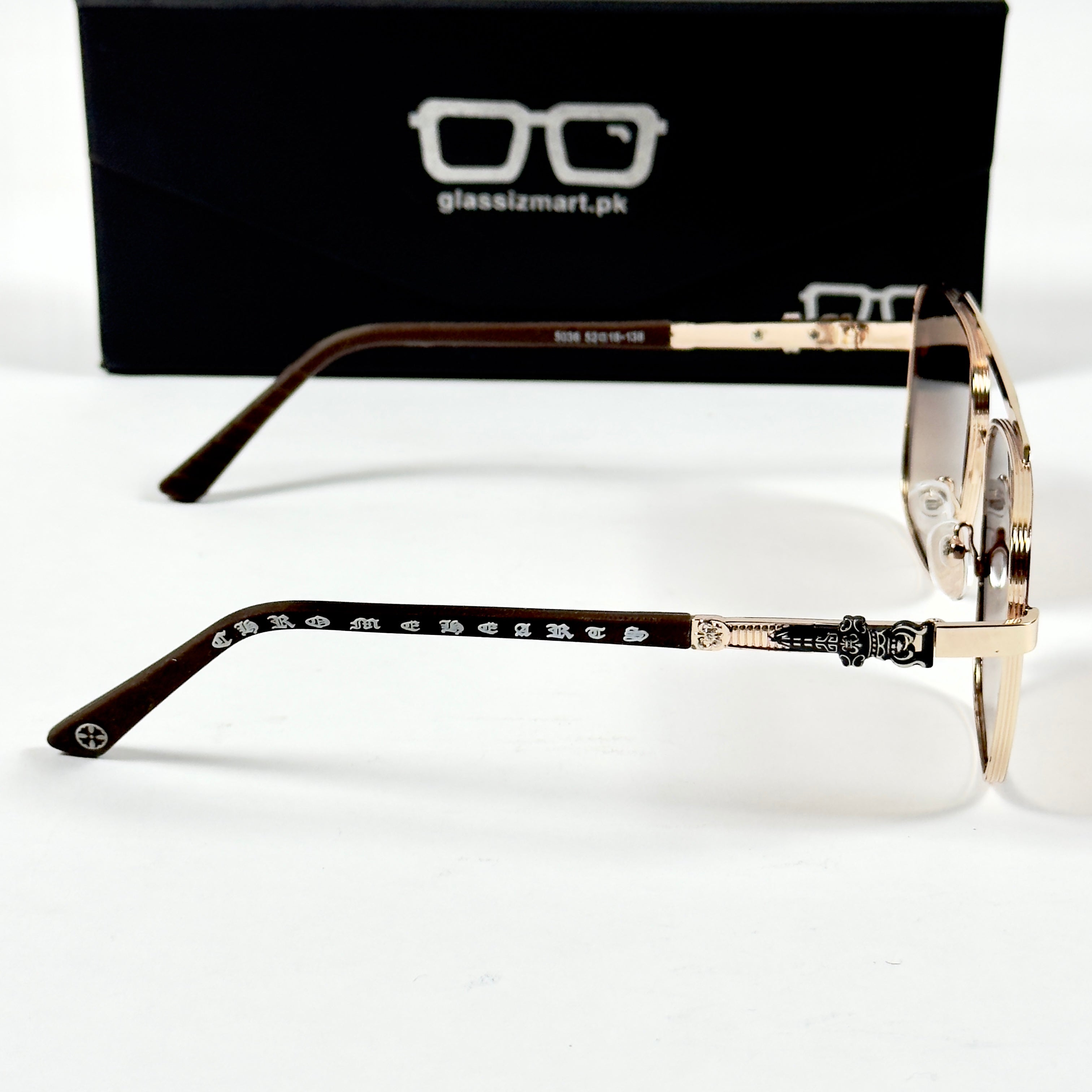 Cartier – 5036 – 52 – Golden Brown – Metal – Sunglasses – Unisex