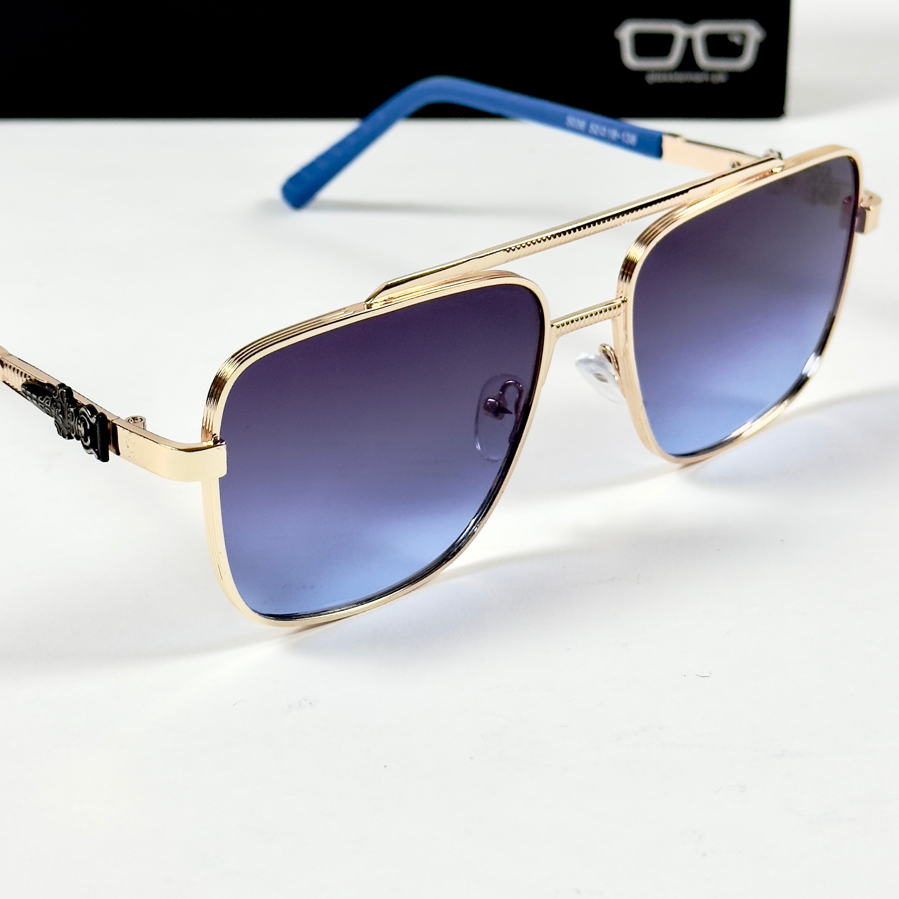 Cartier – 5036 – 52 – Golden Blue – Metal – Sunglasses – Unisex