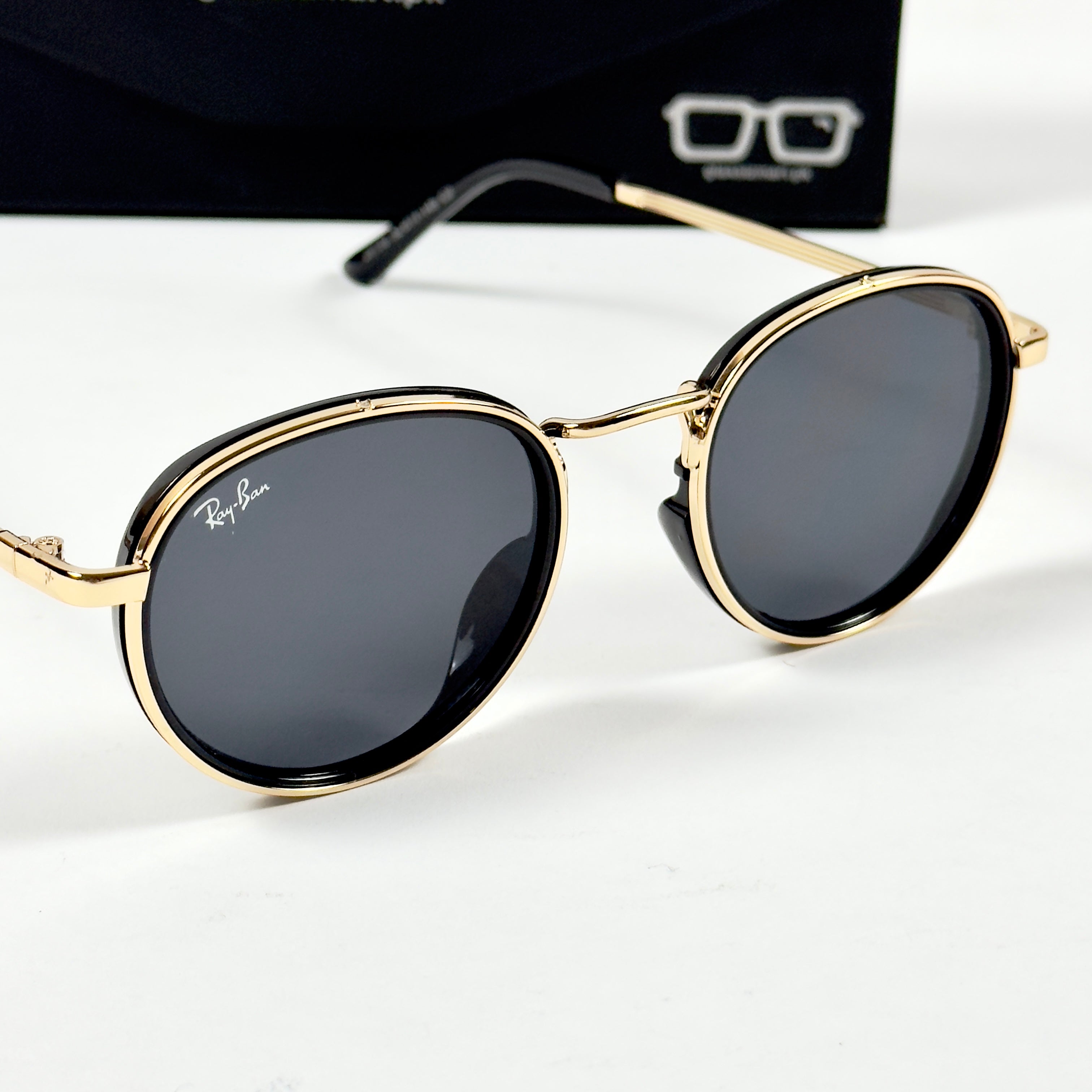 Rayban – 28754 – 52 – Golden Black – Metal – Sunglasses – Unisex