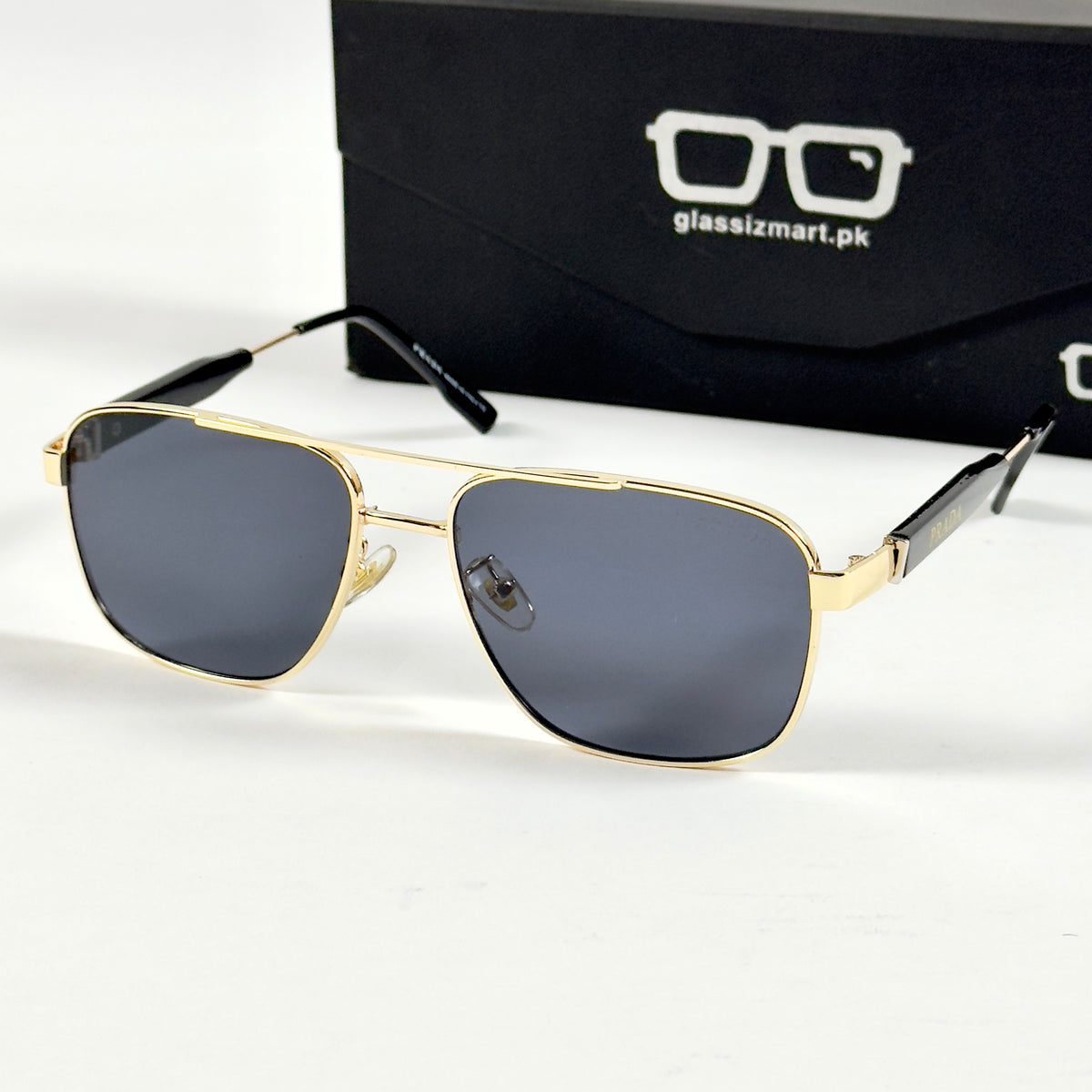 Prada – 22081 - 60 – Golden Black - Metal - Sunglasses – Unisex