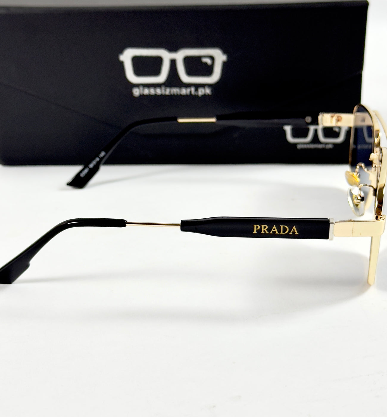 Prada – 22081 - 60 – Golden Black - Metal - Sunglasses – Unisex