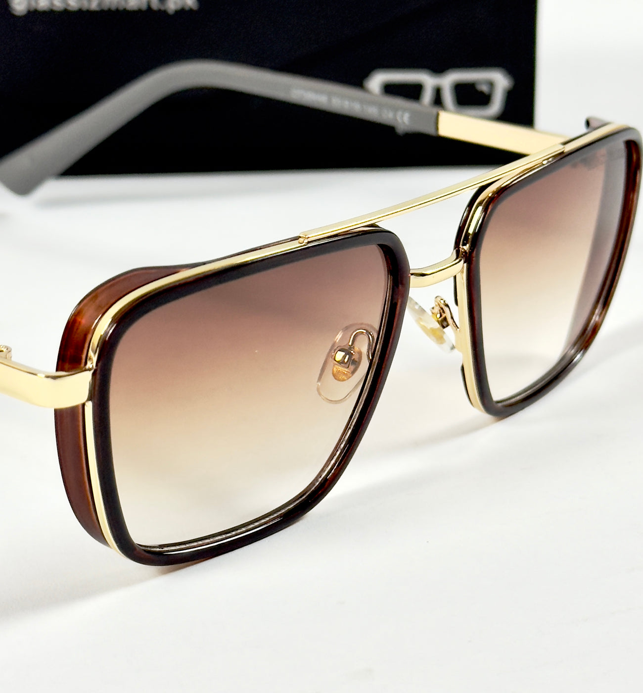 Armani – 58446 - 53 – Golden Brown - Metal - Sunglasses – Unisex
