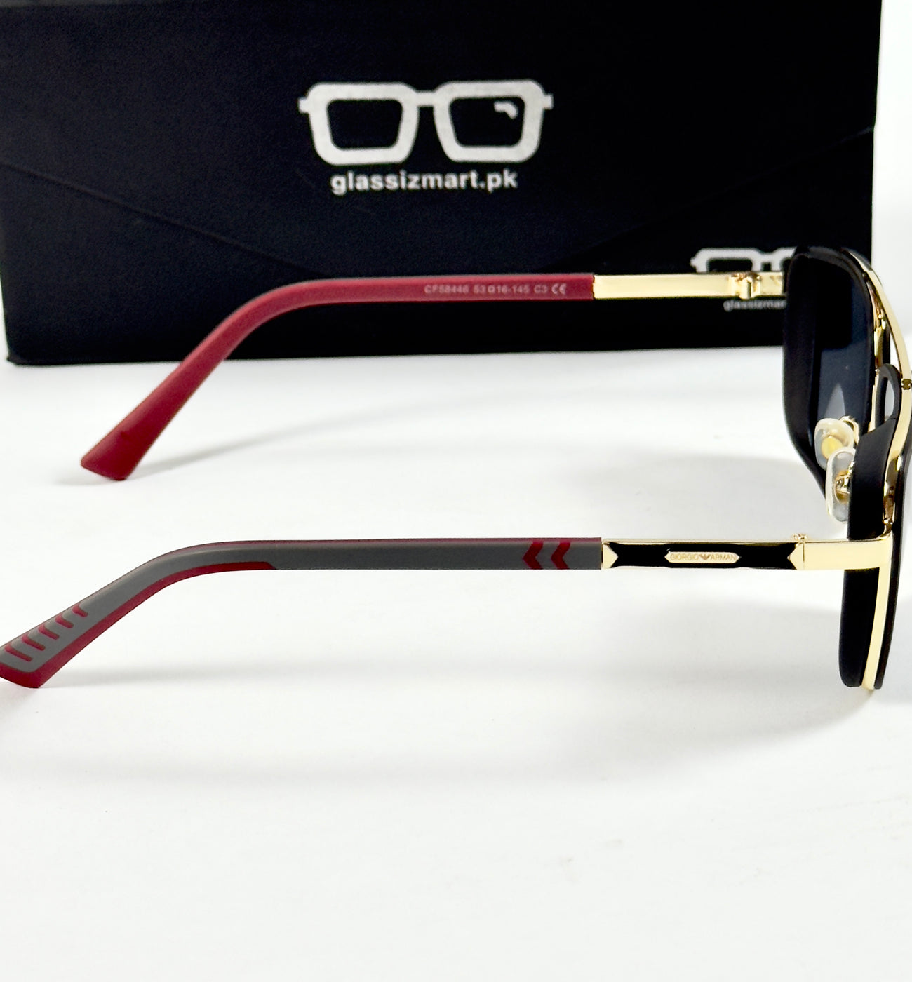 Armani – 58446 - 53 – Golden Black - Metal - Sunglasses – Unisex