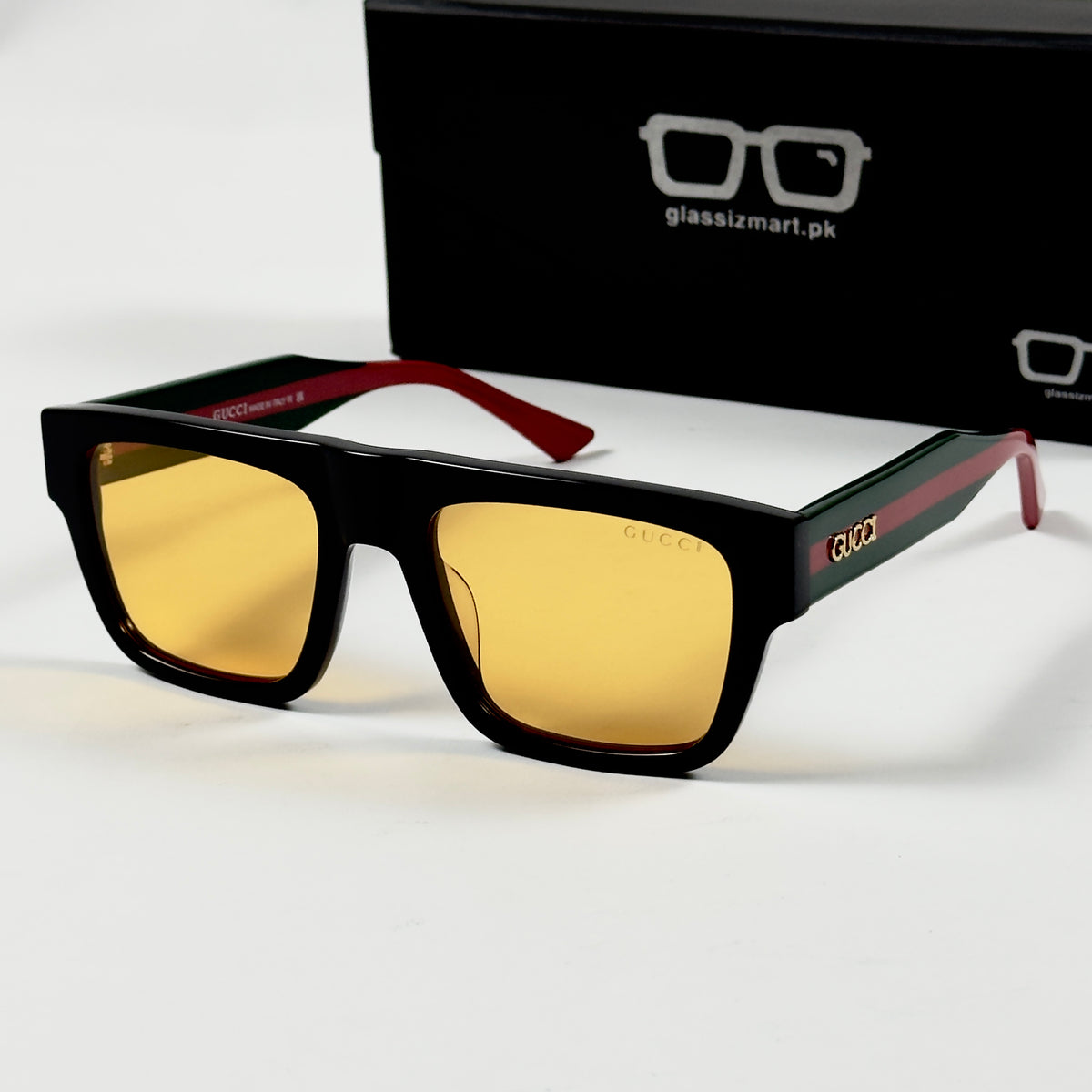 Gucci – 1868 - 53 - Black Yellow – Acetate - Sunglasses – Unisex - Premium
