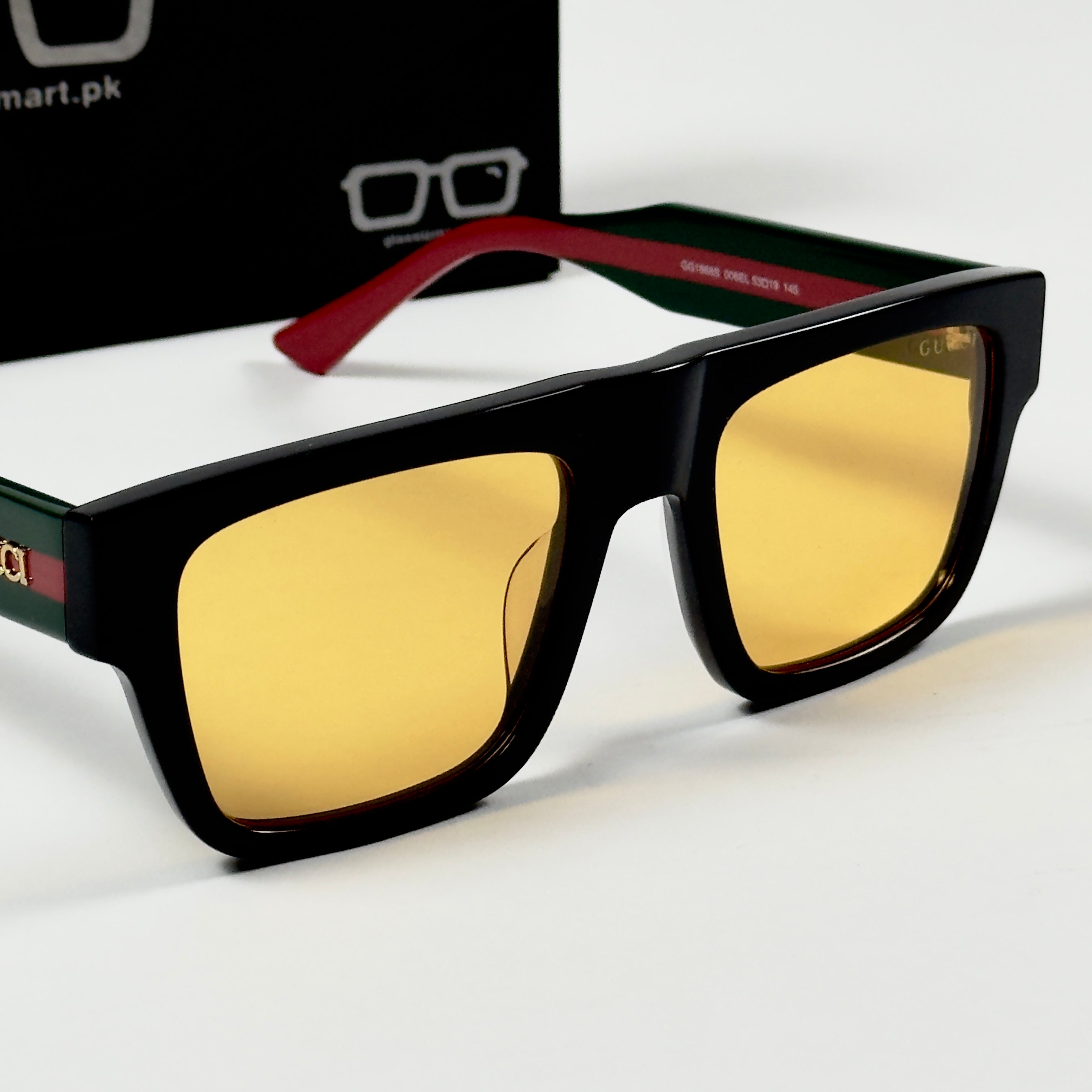 Gucci – 1868 - 53 - Black Yellow – Acetate - Sunglasses – Unisex - Premium