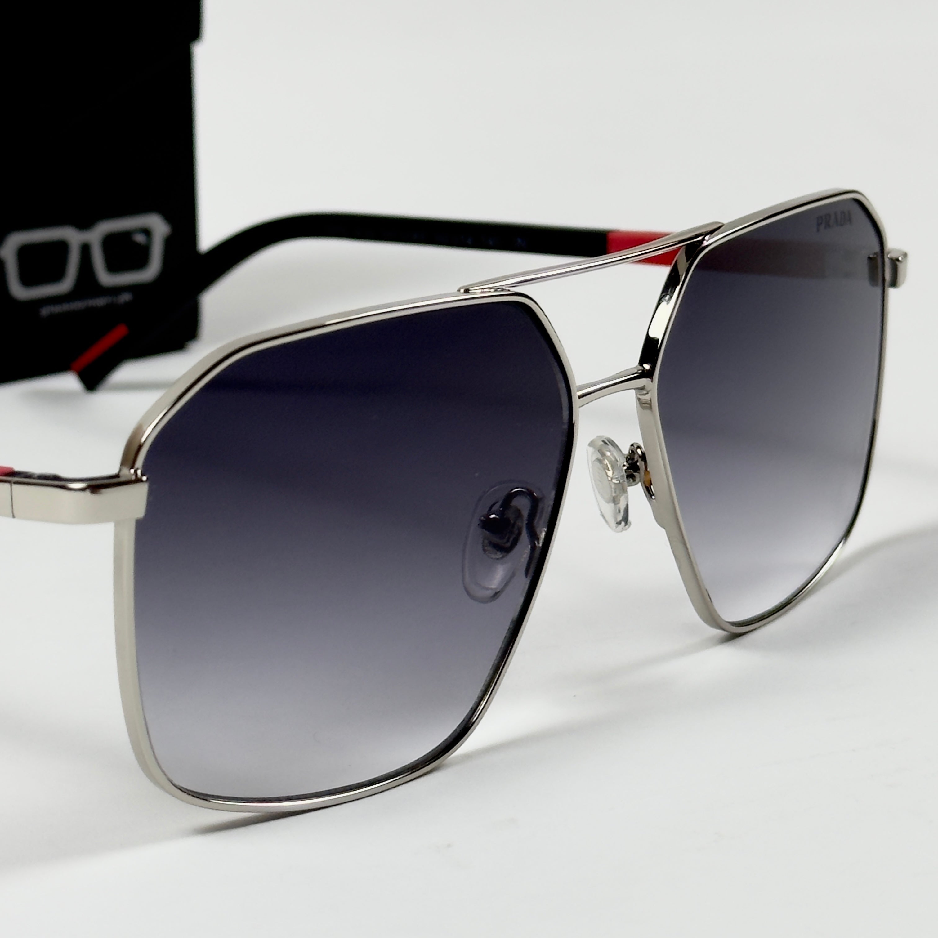Prada – A50 - 60 – Silver Black Gradient - Metal - Sunglasses – Unisex - Premium