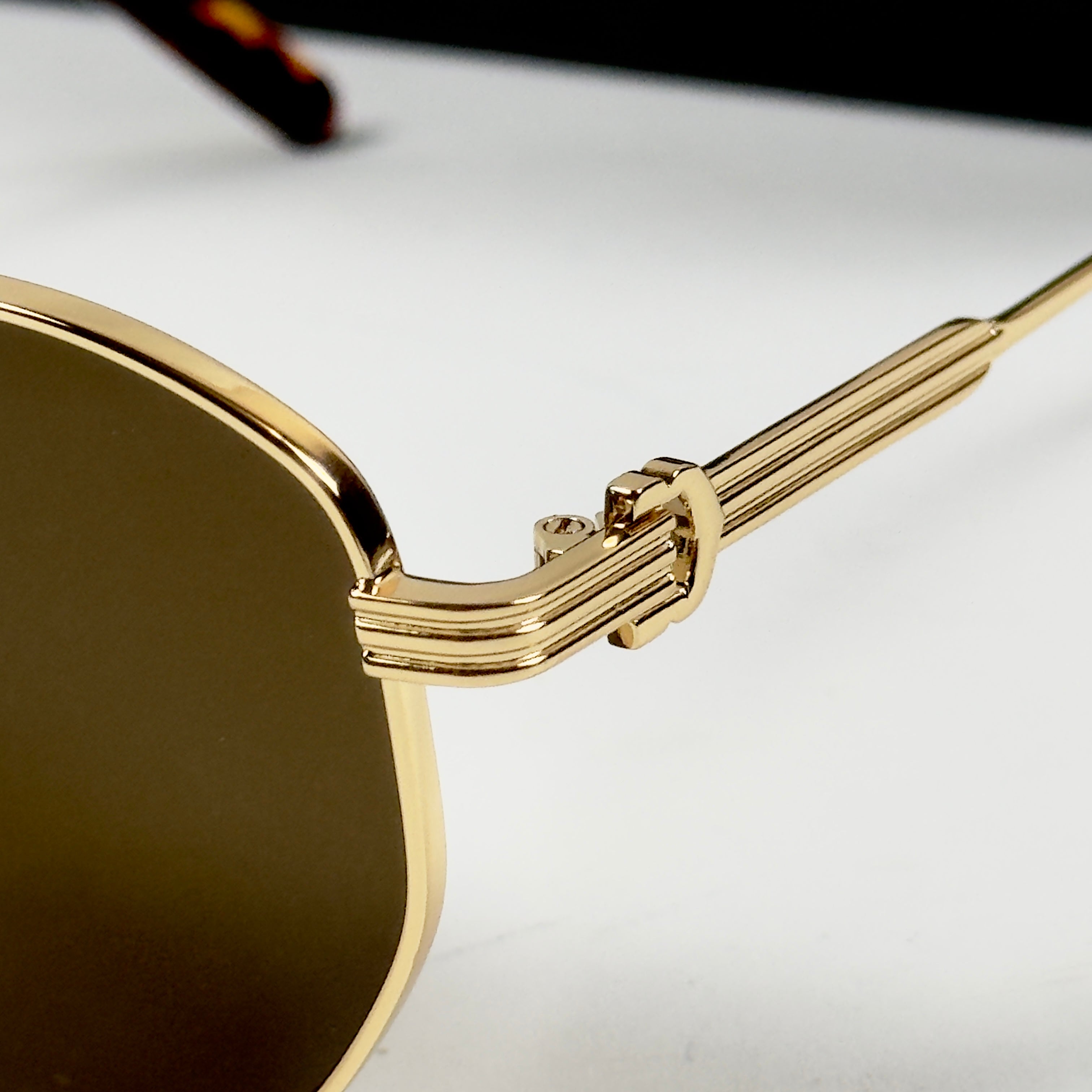 Cartier – 04840 - 58 – Golden Brown - Metal - Sunglasses – Unisex - Premium