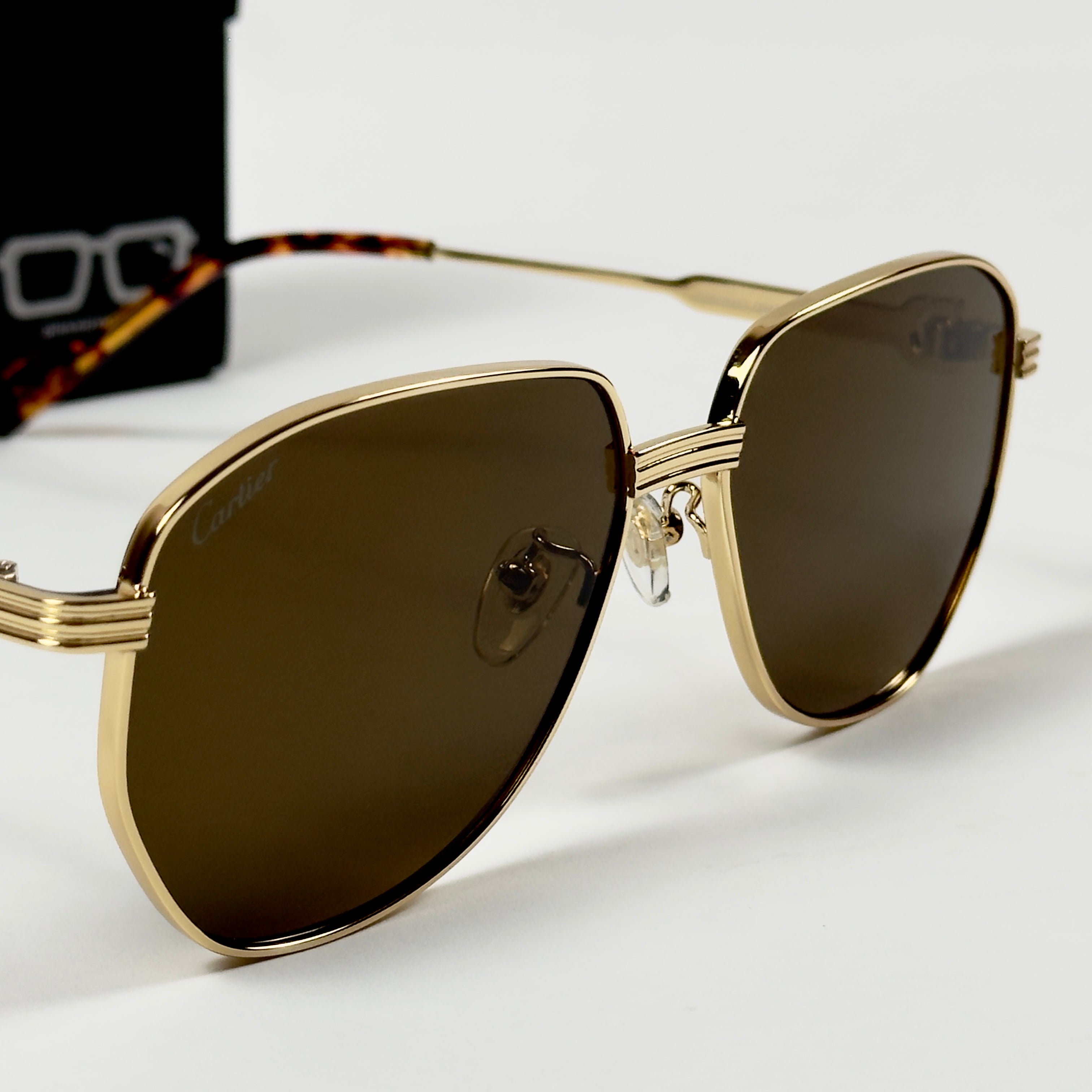 Cartier – 04840 - 58 – Golden Brown - Metal - Sunglasses – Unisex - Premium