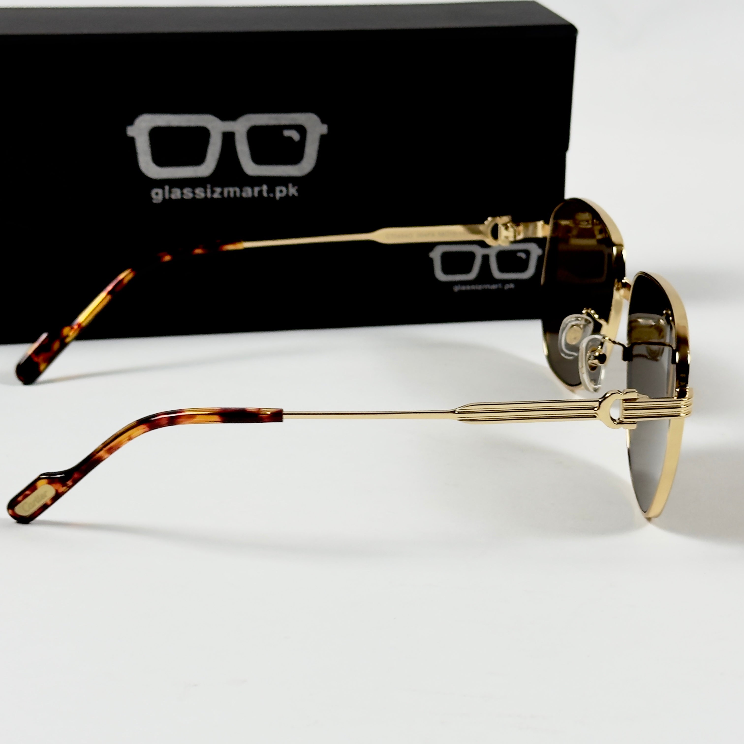 Cartier – 04840 - 58 – Golden Brown - Metal - Sunglasses – Unisex - Premium