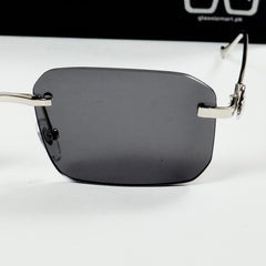 Cartier – 0506 - 56 – Silver Black - Metal - Sunglasses – Unisex - Premium