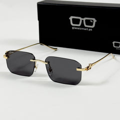 Cartier – 0506 - 56 – Golden Black - Metal - Sunglasses – Unisex - Premium