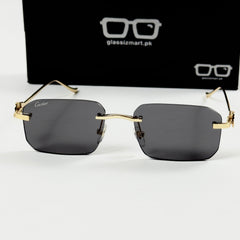 Cartier – 0506 - 56 – Golden Black - Metal - Sunglasses – Unisex - Premium