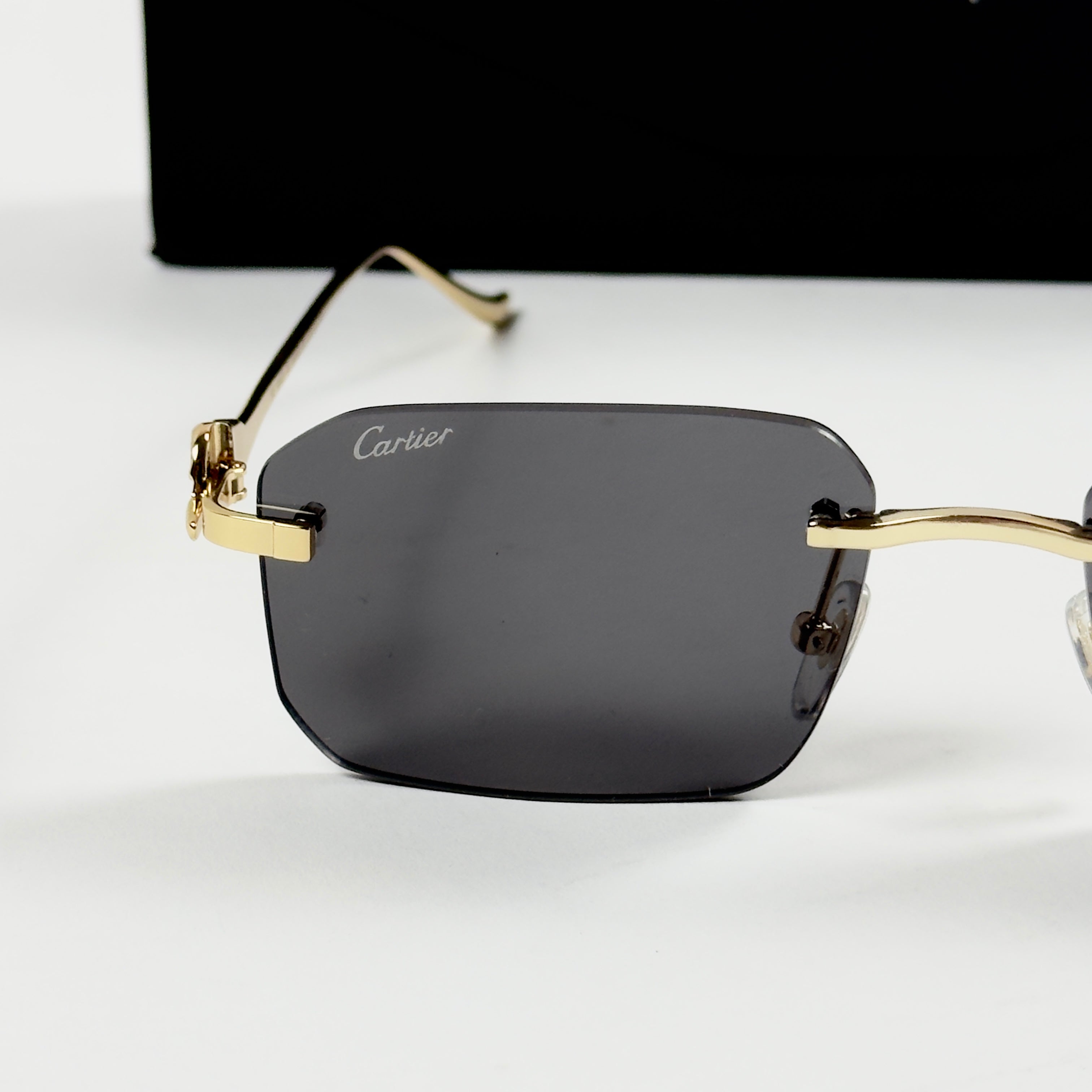 Cartier – 0506 - 56 – Golden Black - Metal - Sunglasses – Unisex - Premium