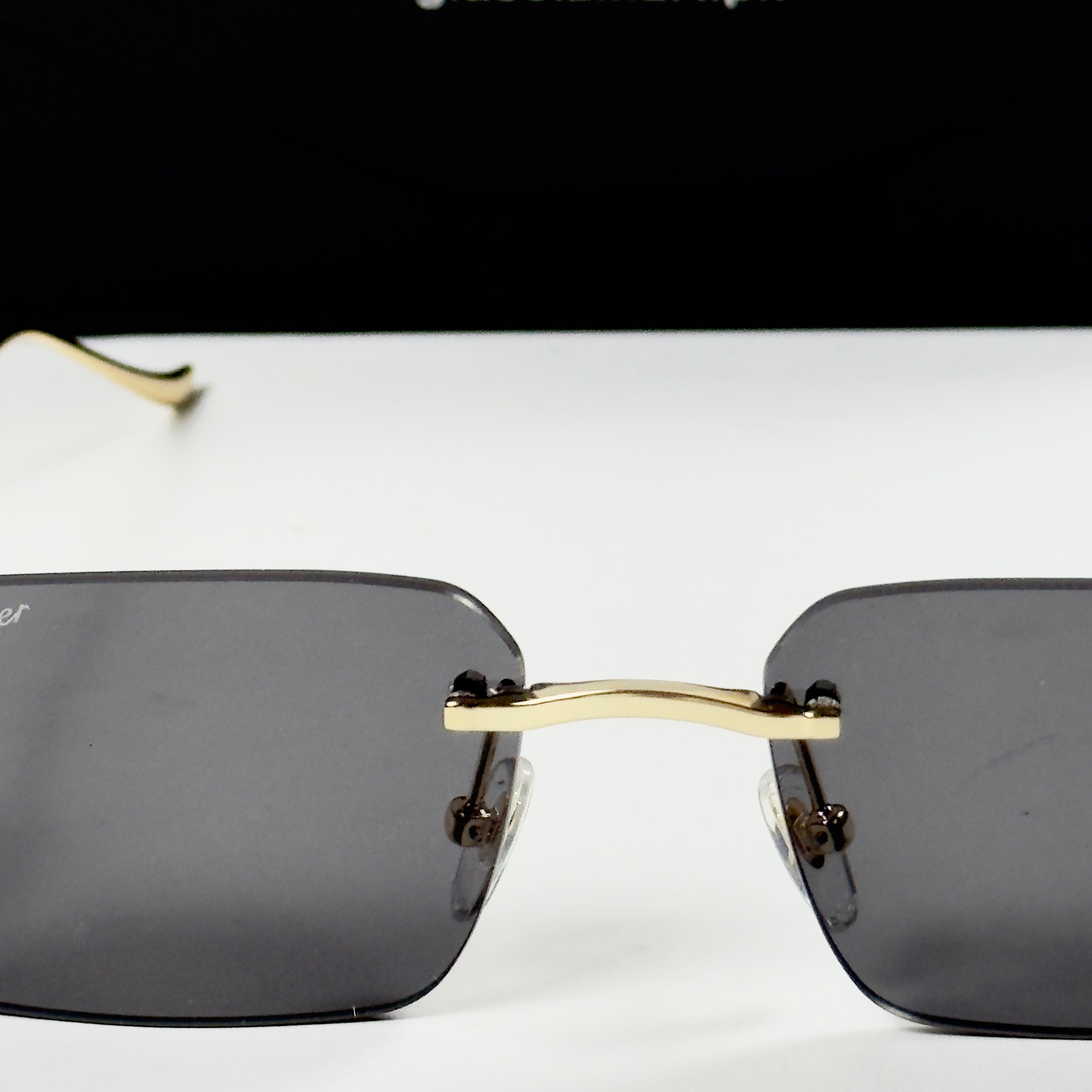 Cartier – 0506 - 56 – Golden Black - Metal - Sunglasses – Unisex - Premium