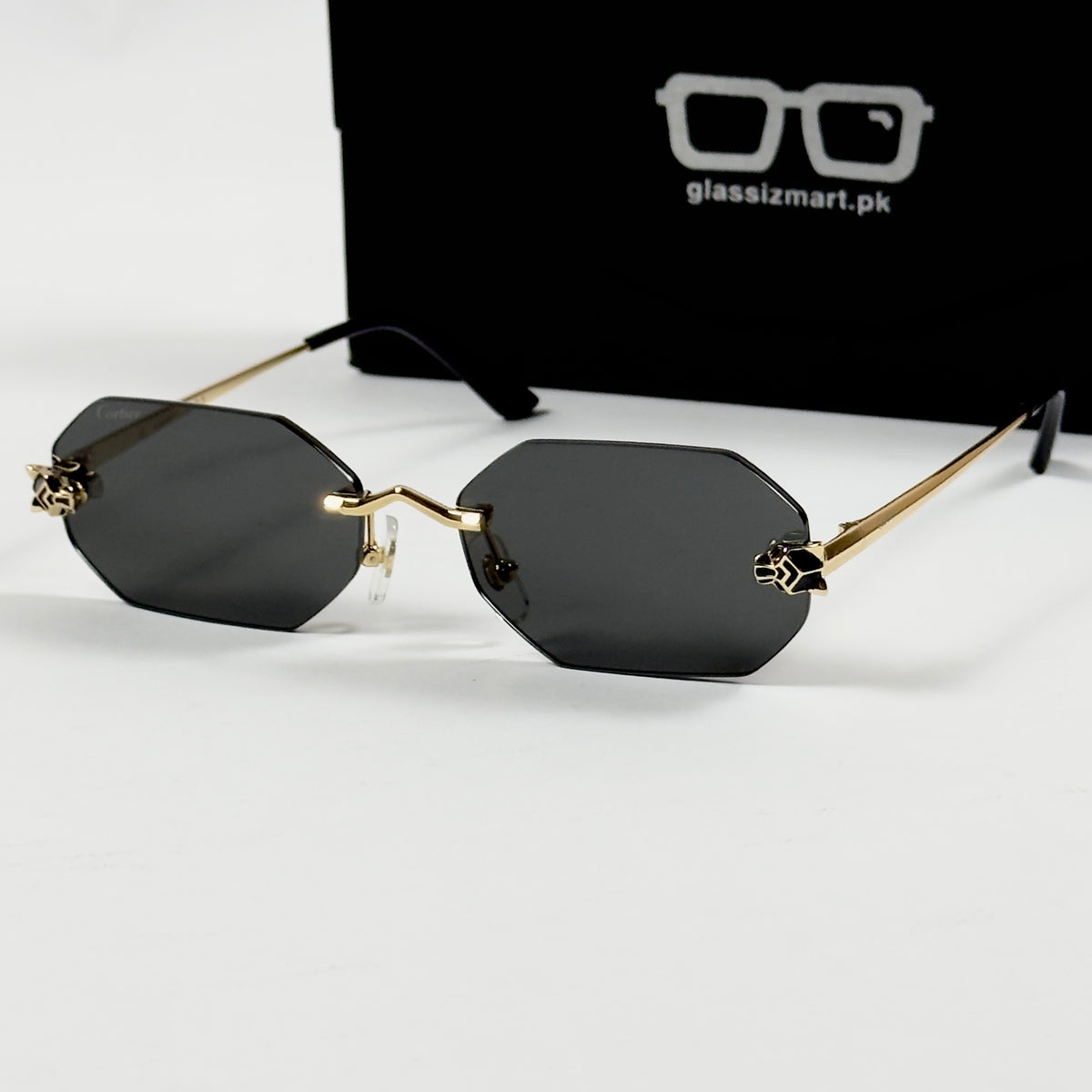 Cartier – 0599 - 56 – Golden Black - Metal - Sunglasses – Unisex - Premium