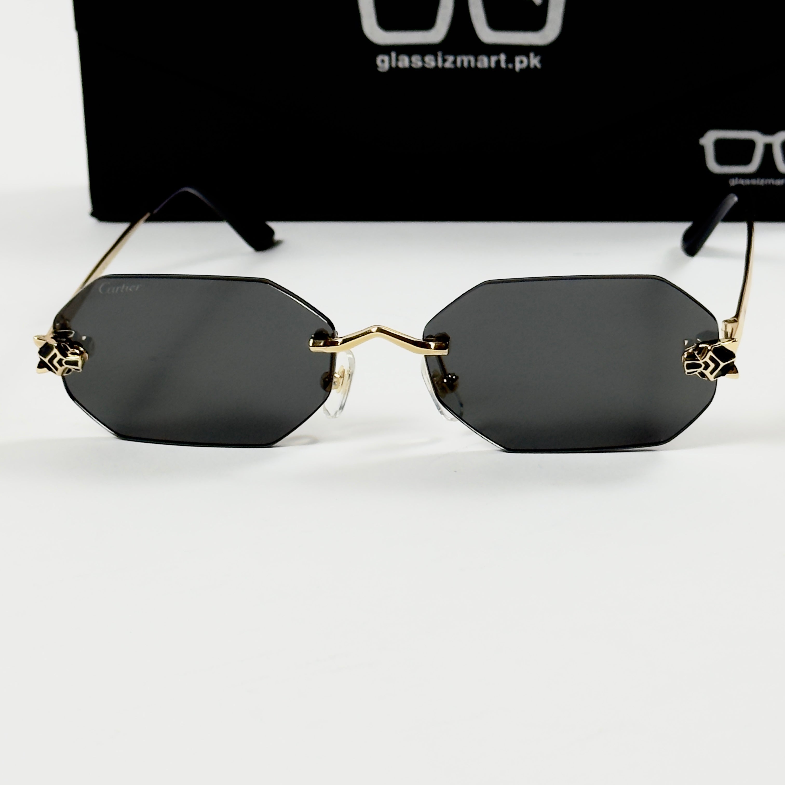Cartier – 0599 - 56 – Golden Black - Metal - Sunglasses – Unisex - Premium