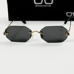 Cartier – 0599 - 56 – Golden Black - Metal - Sunglasses – Unisex - Premium