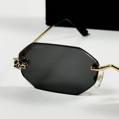 Cartier – 0599 - 56 – Golden Black - Metal - Sunglasses – Unisex - Premium